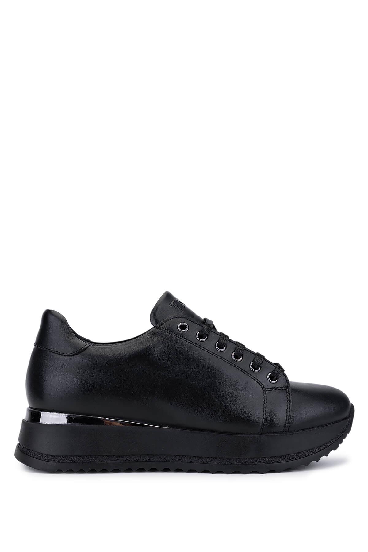 Tamer Tanca Kadın Siyah Hakiki Deri Sneakers & Spor Ayakkabı