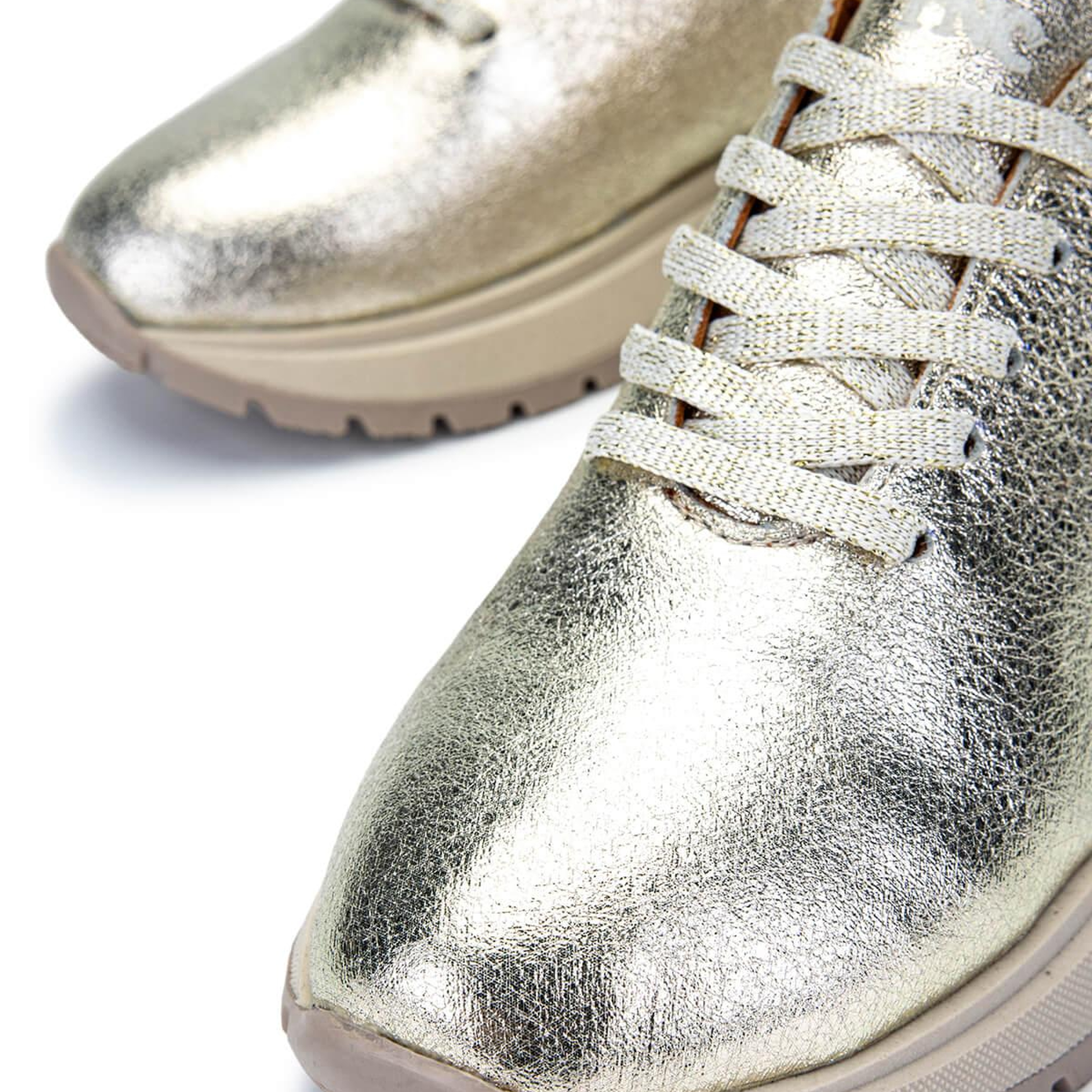 Tamer Tanca Kadın Hakiki Deri Altın Rugan Sneakers & Spor Ayakkabı