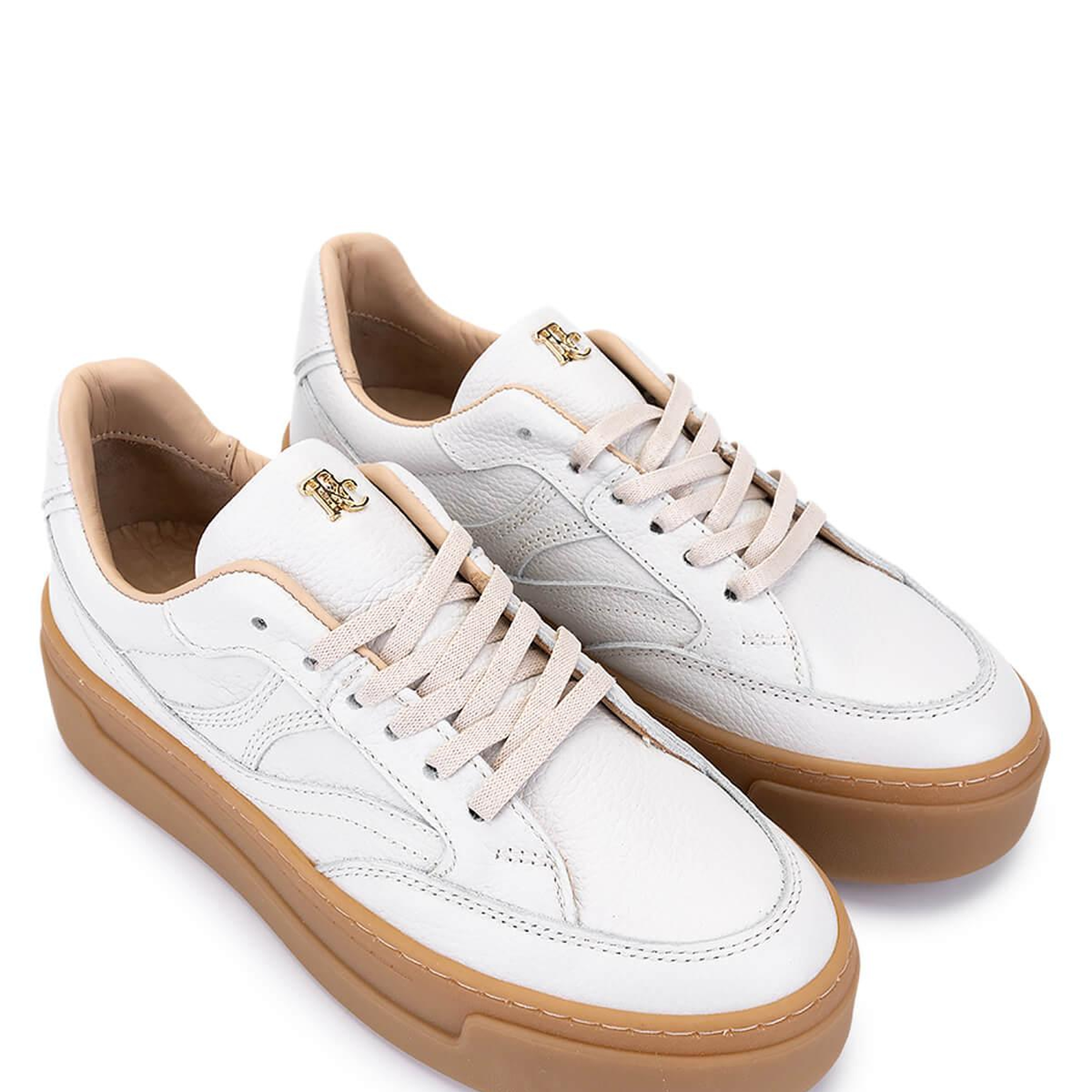 Tamer Tanca Kadın Hakiki Deri Kırık Beyaz Sneakers & Spor Ayakkabı