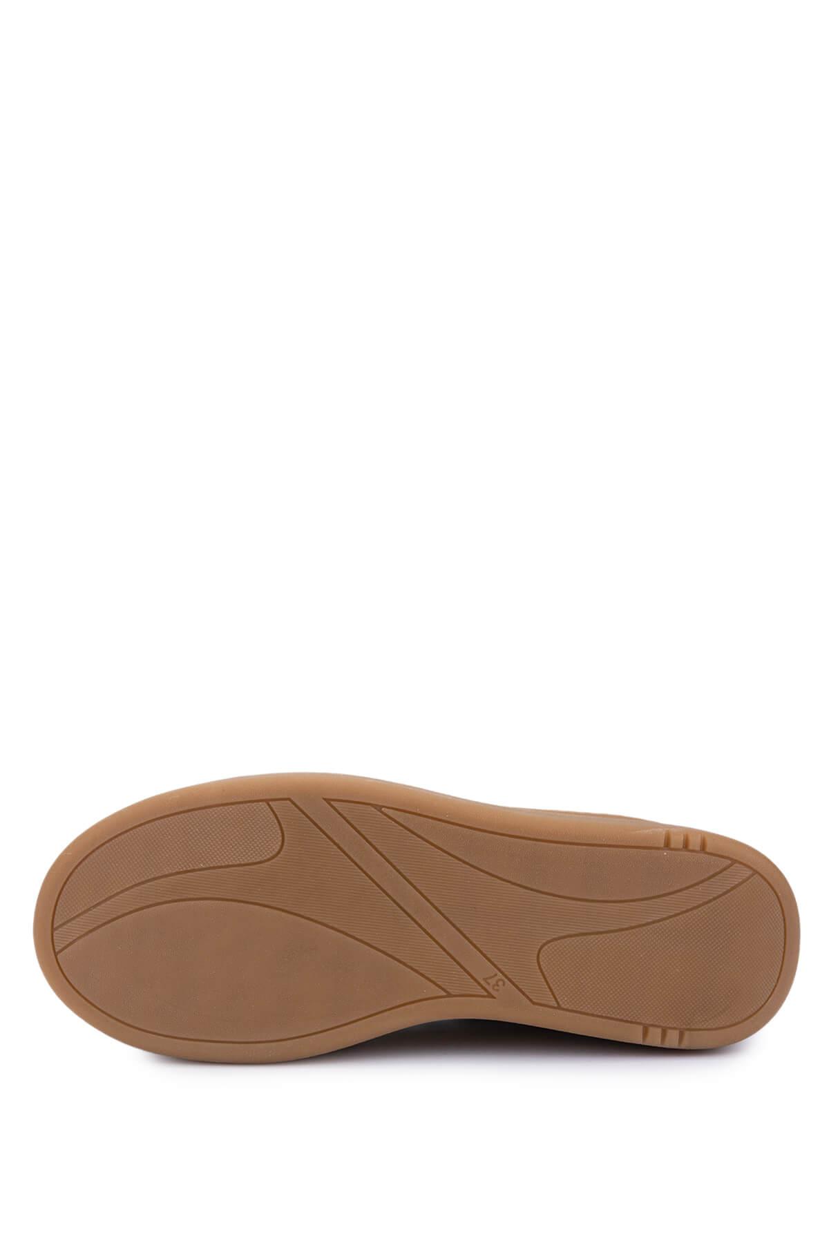 Tamer Tanca Kadın Hakiki Deri Kırık Beyaz Sneakers & Spor Ayakkabı