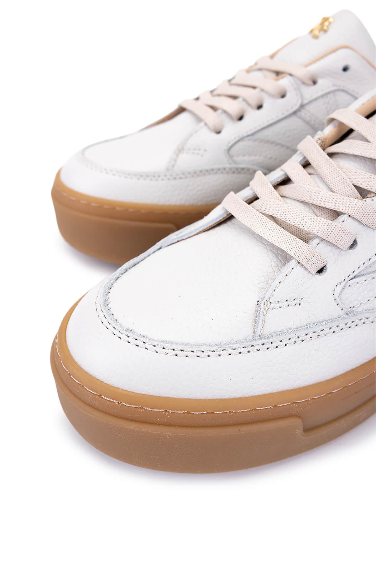 Tamer Tanca Kadın Hakiki Deri Kırık Beyaz Sneakers & Spor Ayakkabı