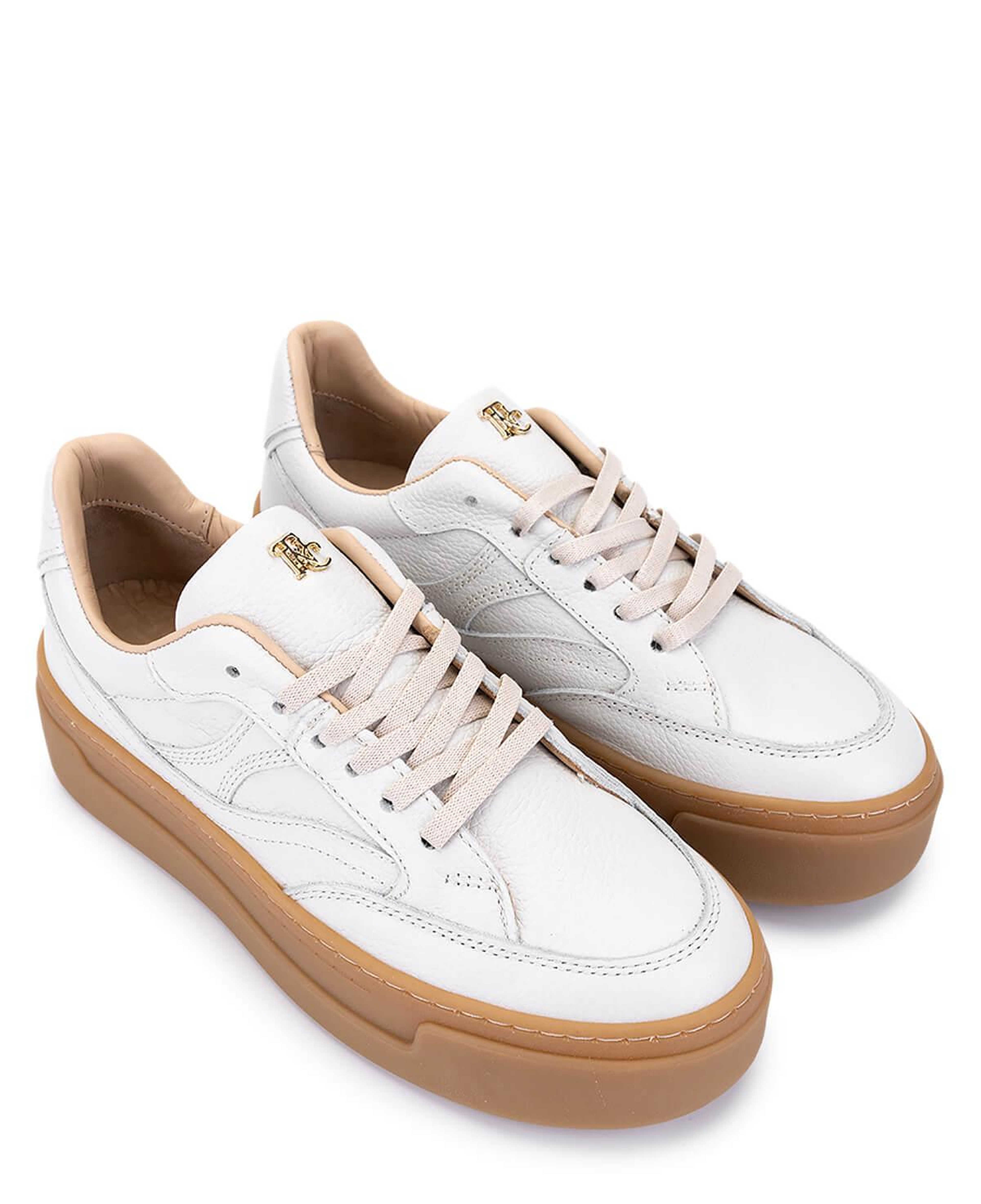 Tamer Tanca Kadın Hakiki Deri Kırık Beyaz Sneakers & Spor Ayakkabı