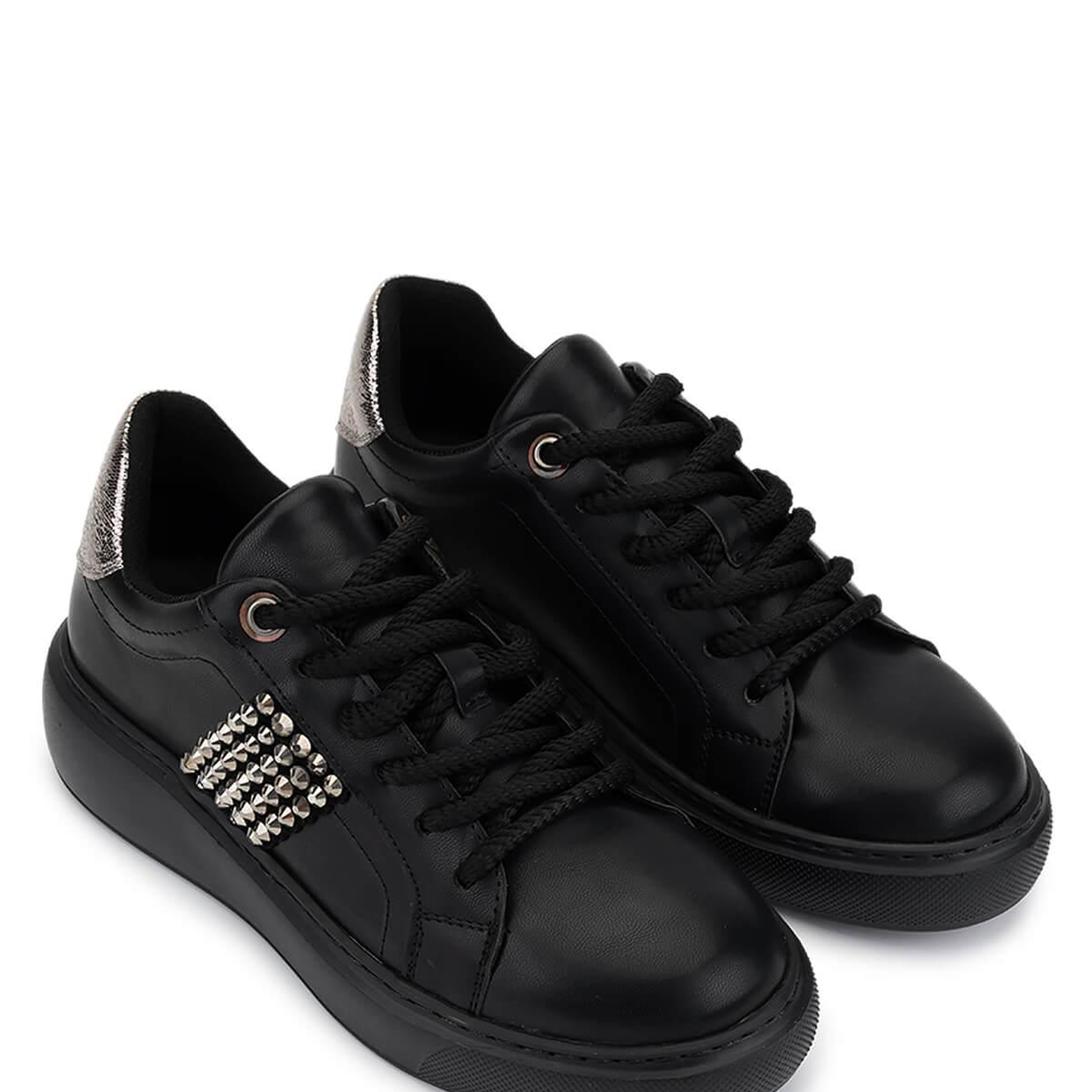 Tamer Tanca Kadın Suni Deri Siyah/Antrasit Sneakers & Spor Ayakkabı