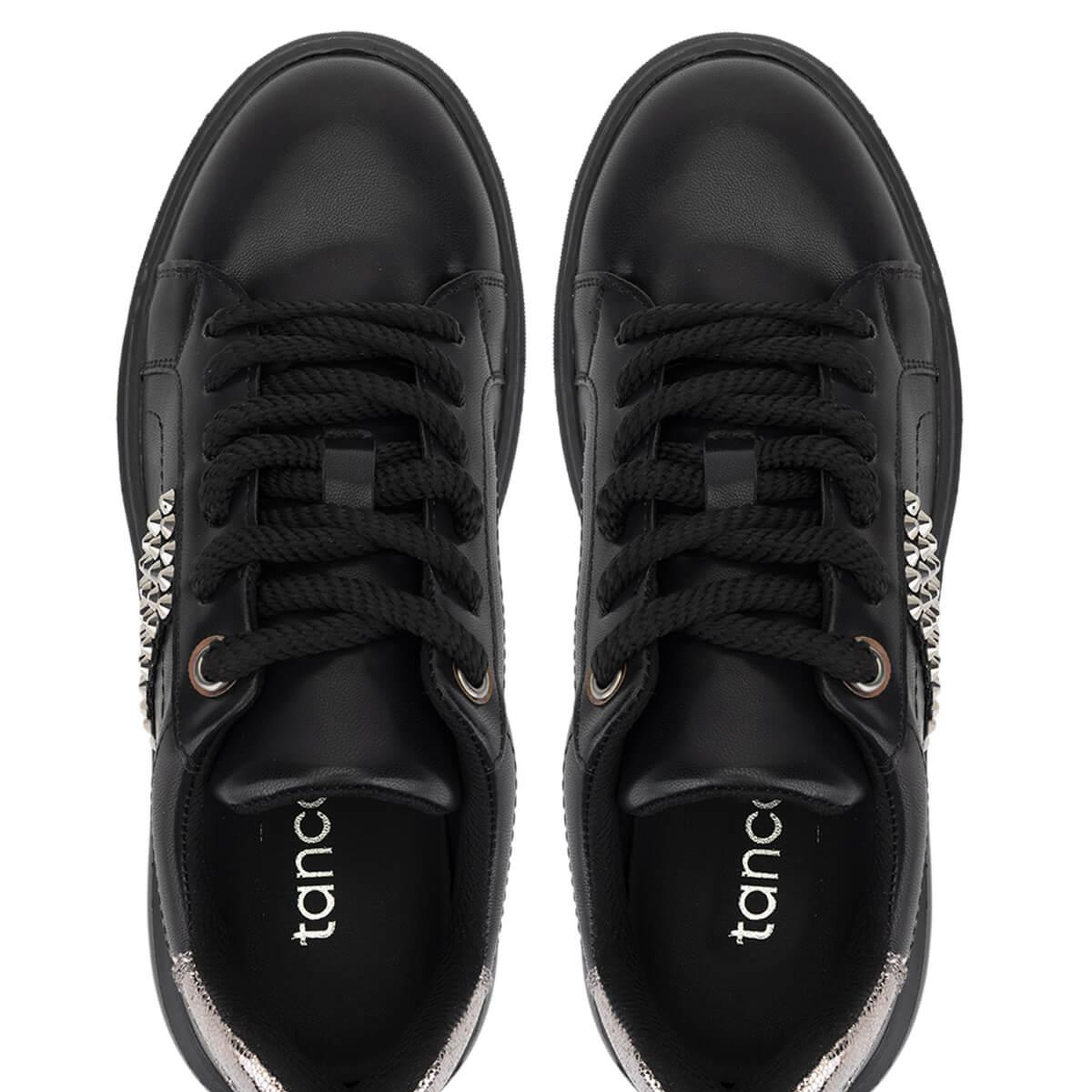 Tamer Tanca Kadın Suni Deri Siyah/Antrasit Sneakers & Spor Ayakkabı