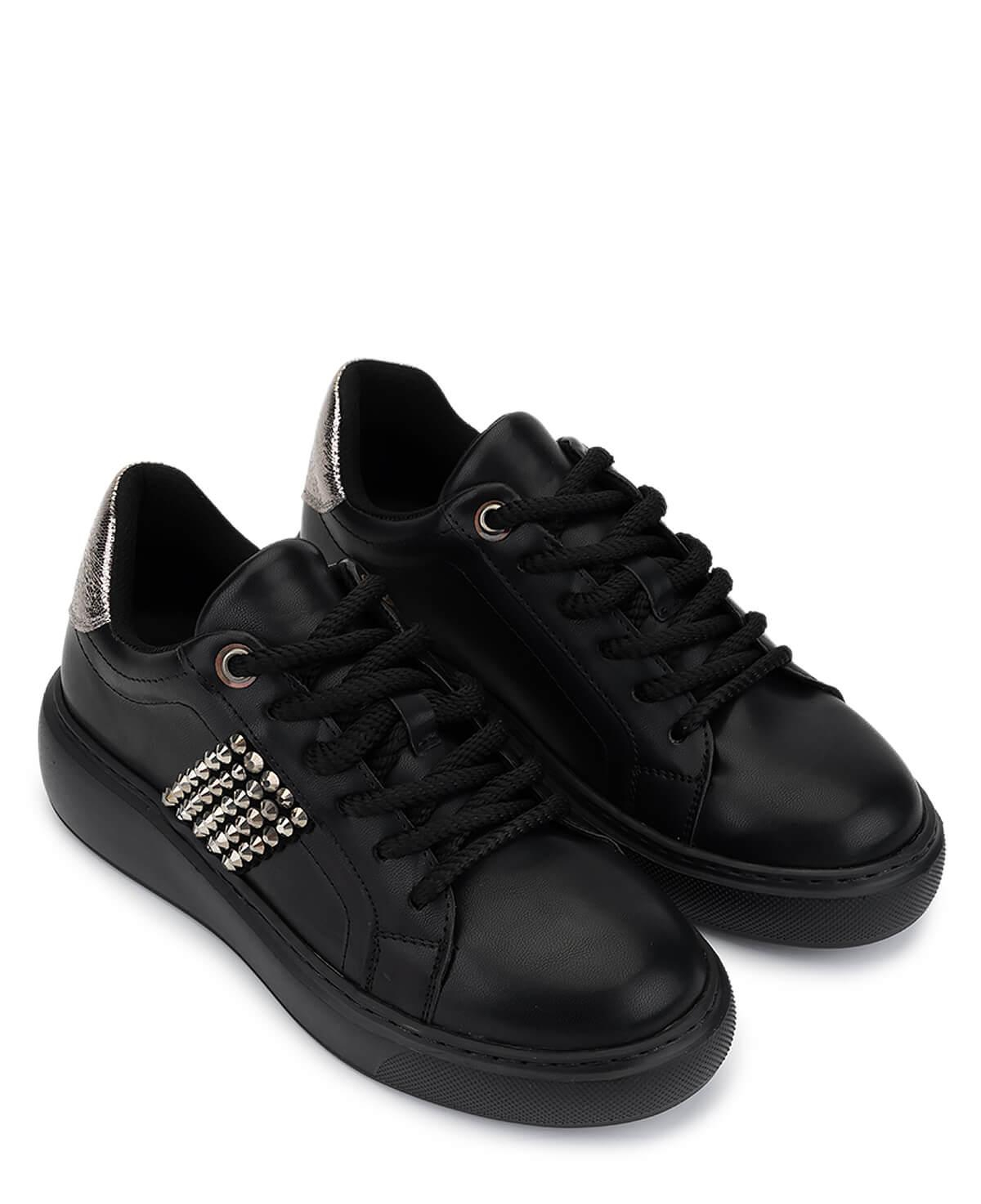 Tamer Tanca Kadın Suni Deri Siyah/Antrasit Sneakers & Spor Ayakkabı