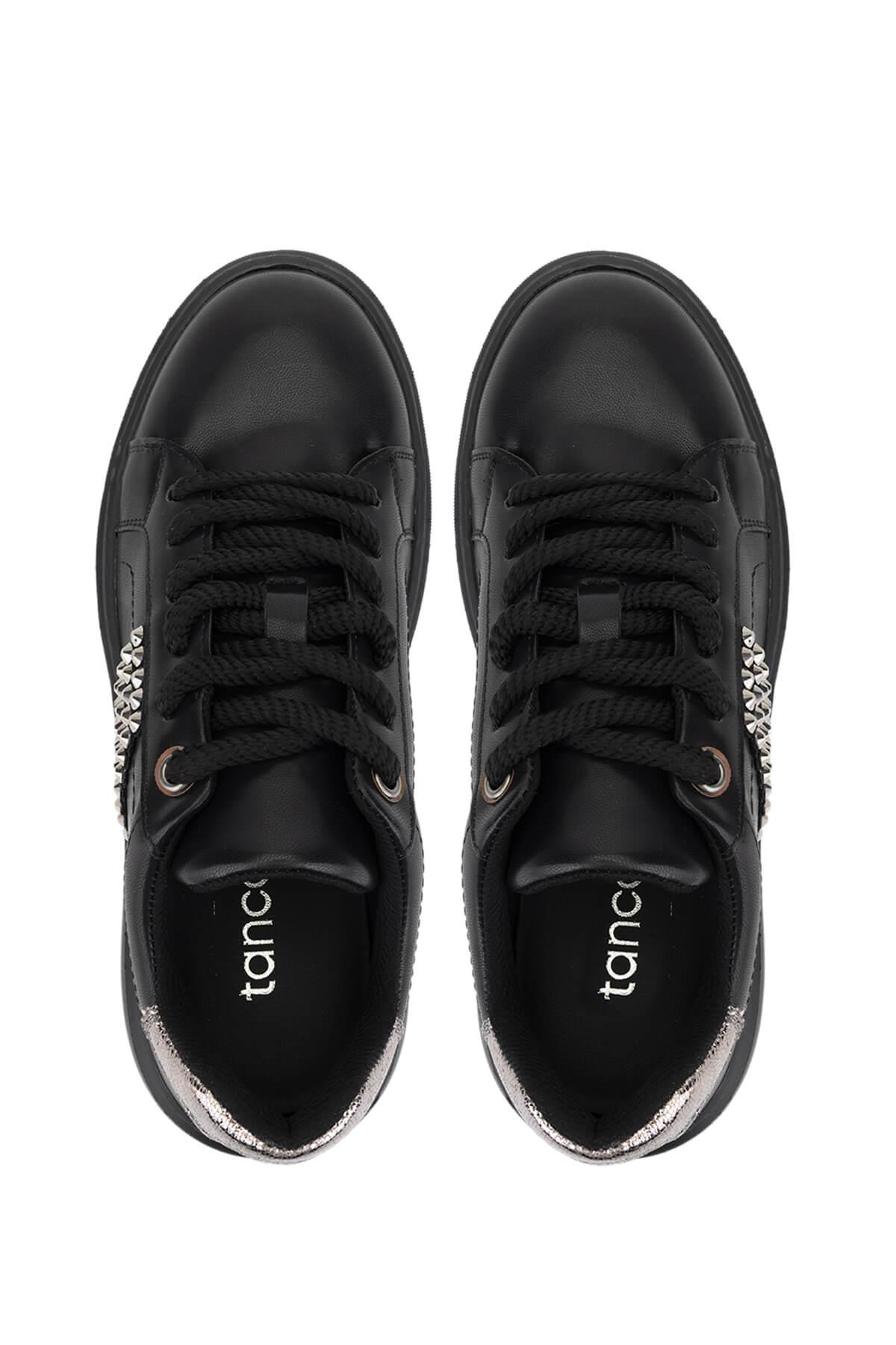 Tamer Tanca Kadın Suni Deri Siyah/Antrasit Sneakers & Spor Ayakkabı