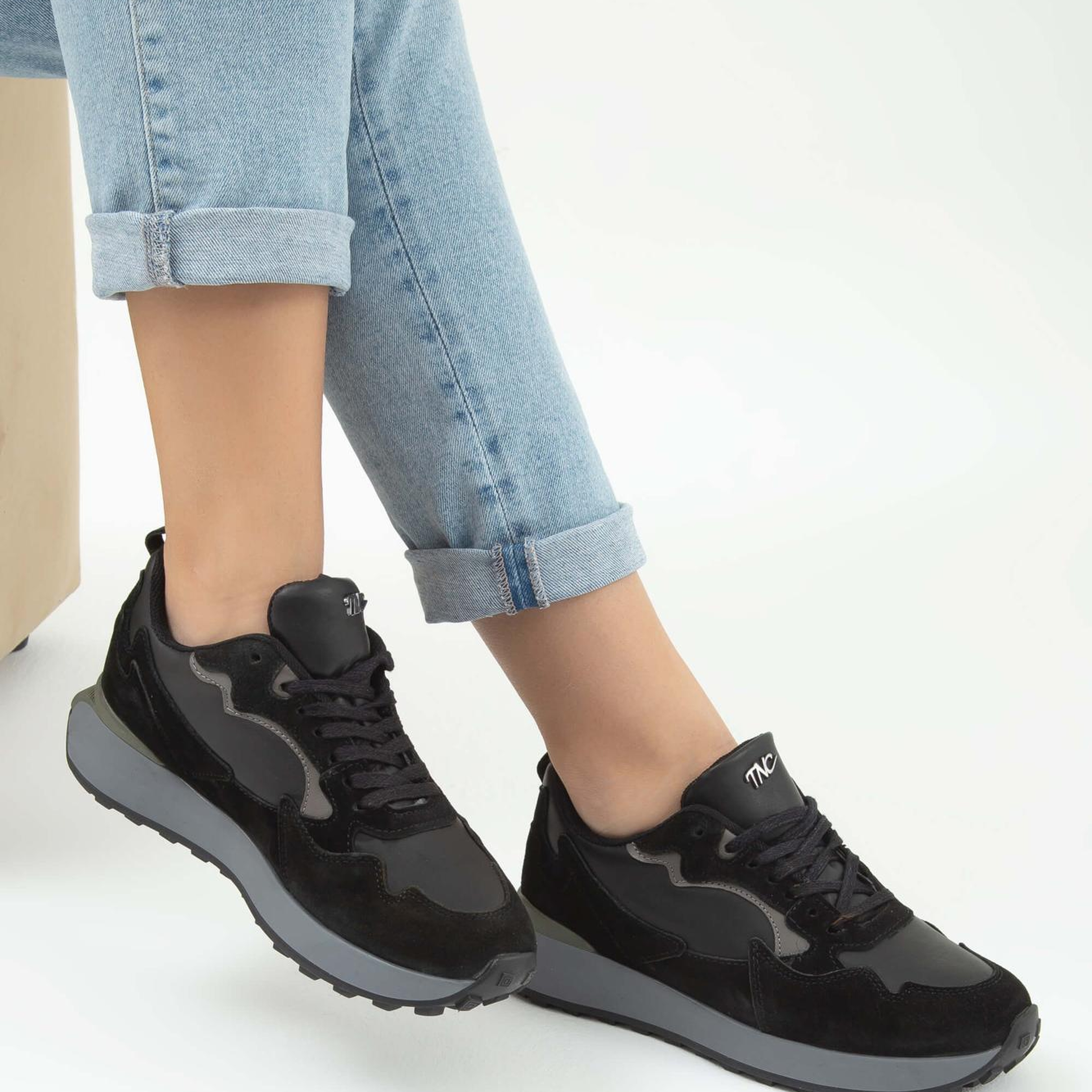 Tamer Tanca Kadın Vegan Siyah Sneakers & Spor Ayakkabı