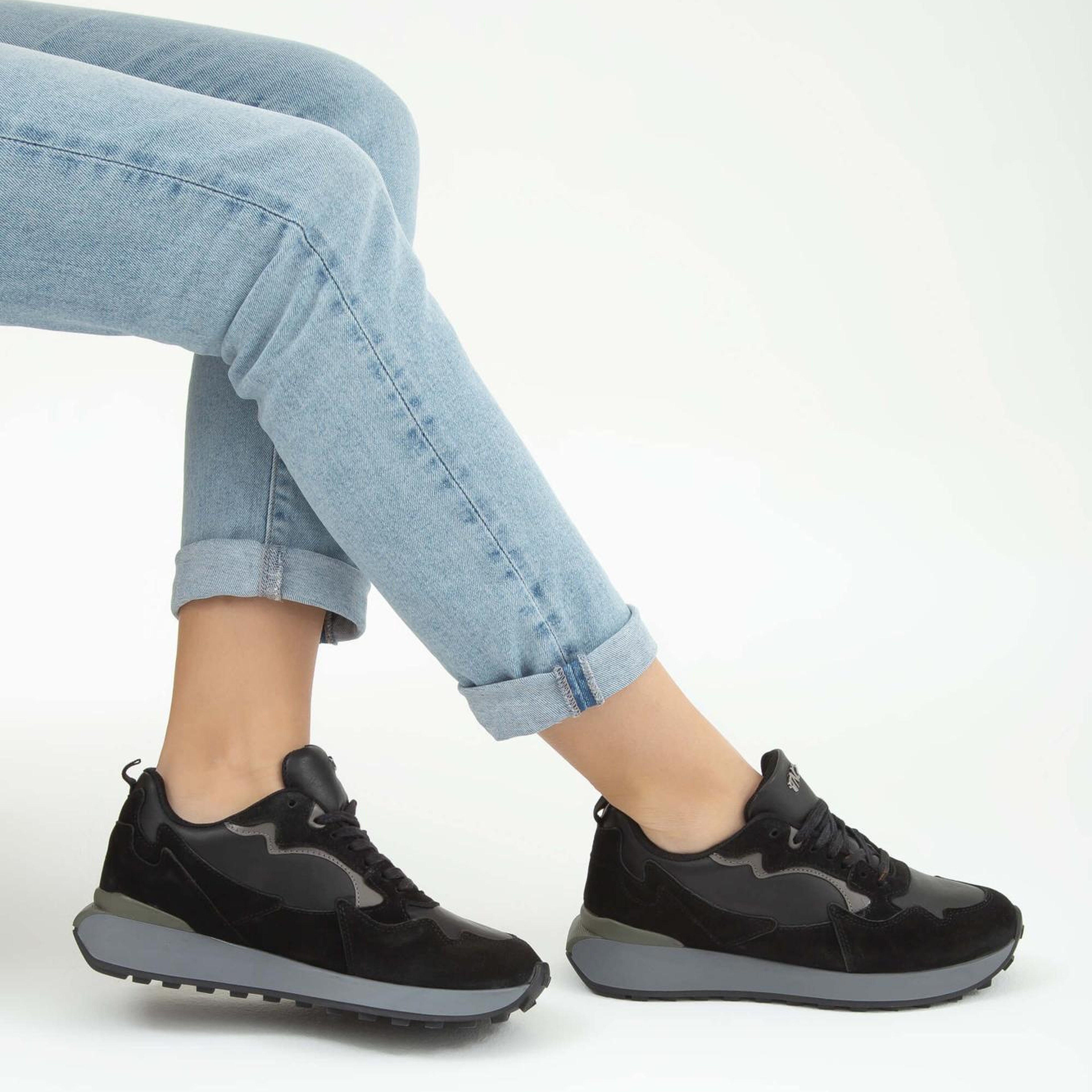 Tamer Tanca Kadın Vegan Siyah Sneakers & Spor Ayakkabı