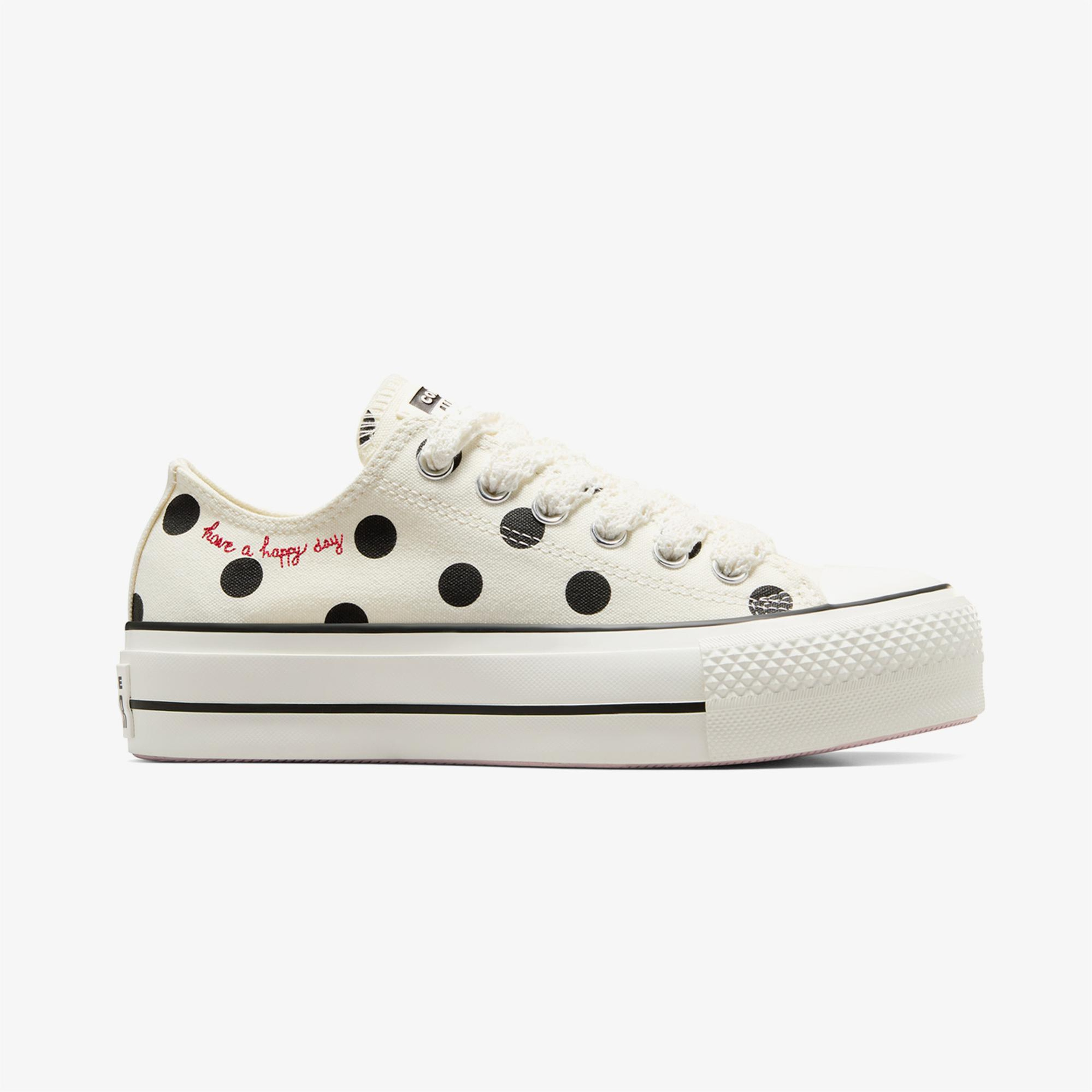 Converse Chuck Taylor All Star Lift Polka Dots Kadın Krem Platform Sneaker