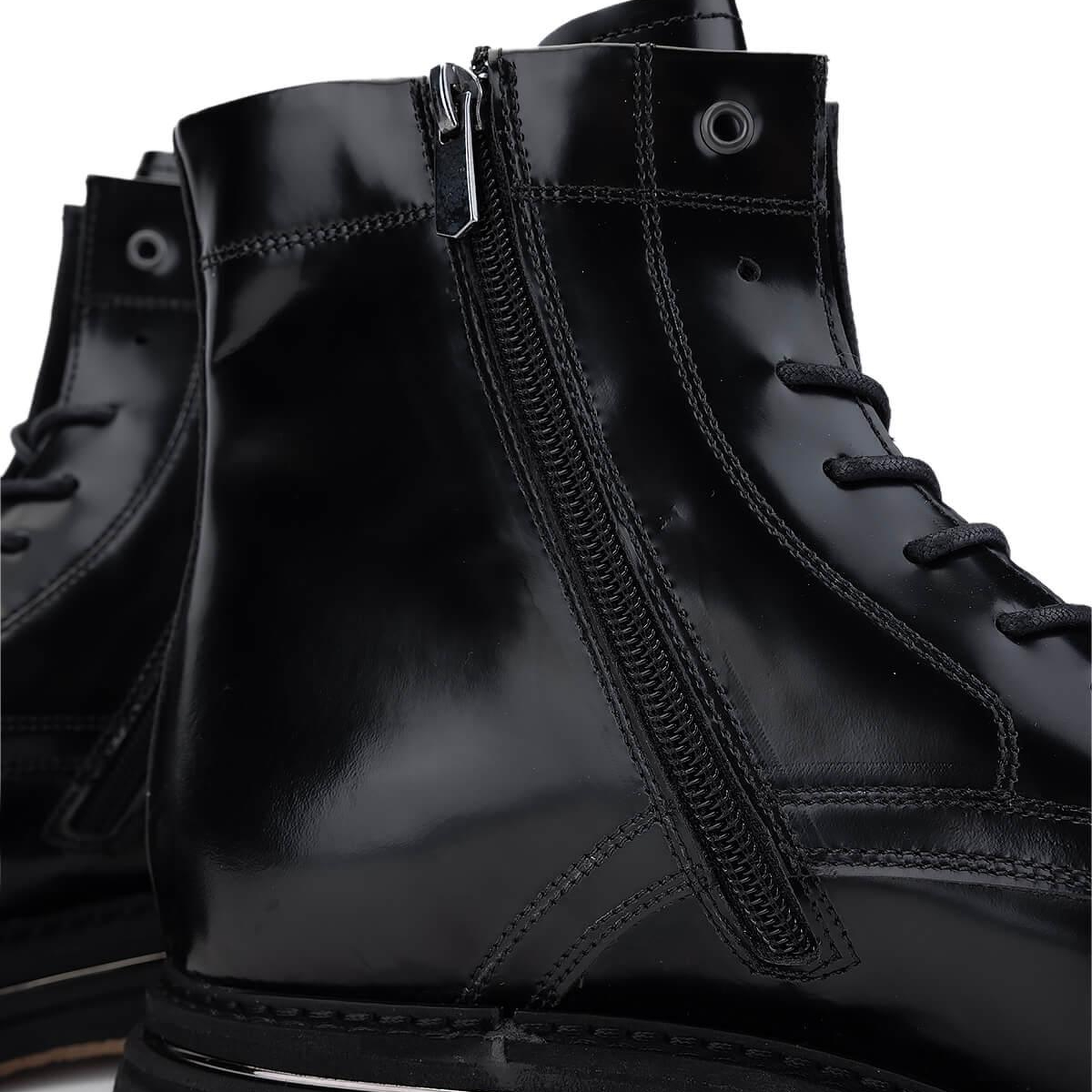 Tamer Tanca Erkek Hakiki Deri Siyah Açma Postal Bot