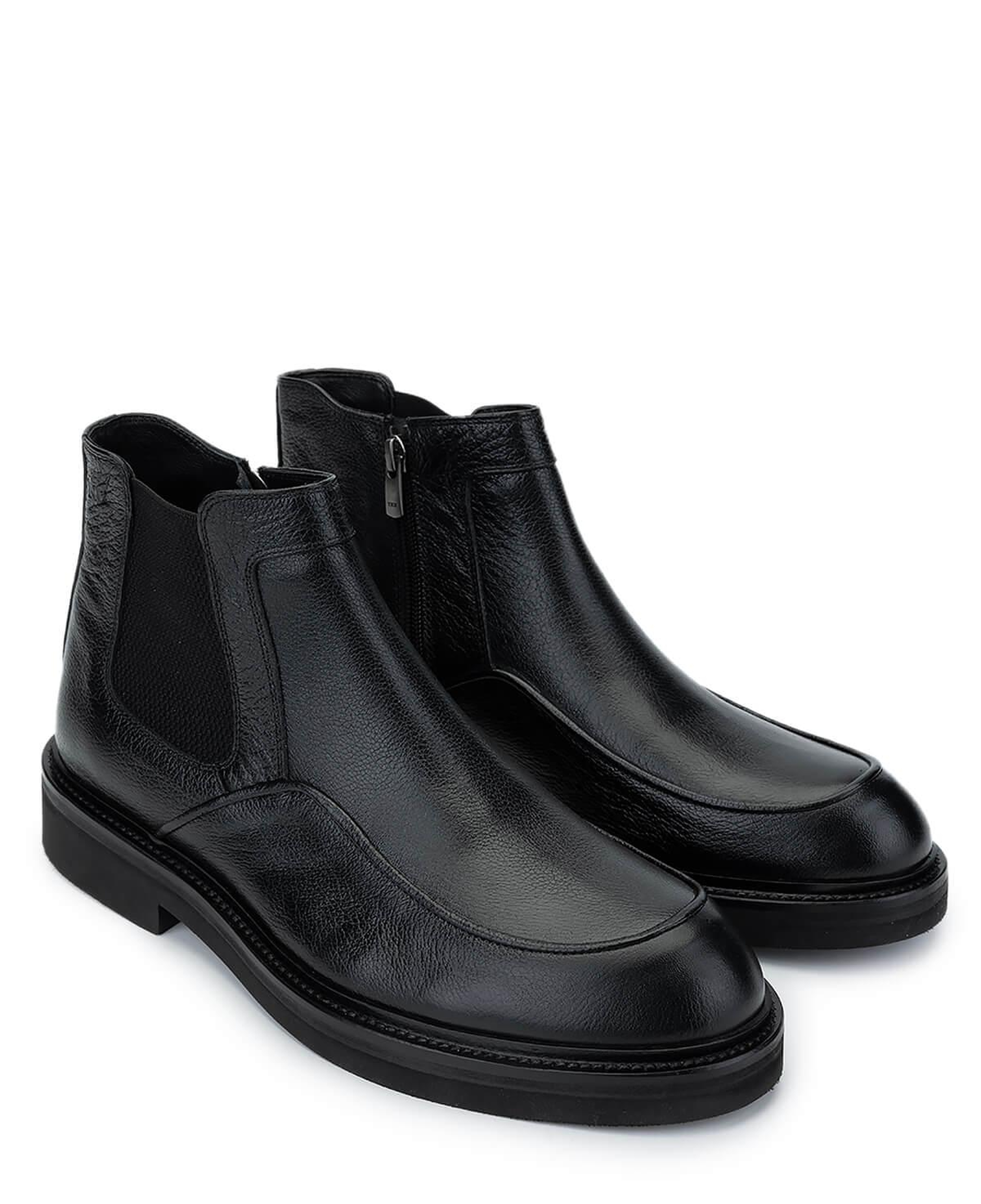 Tamer Tanca Erkek Hakiki Deri Siyah Deri Casual Bot