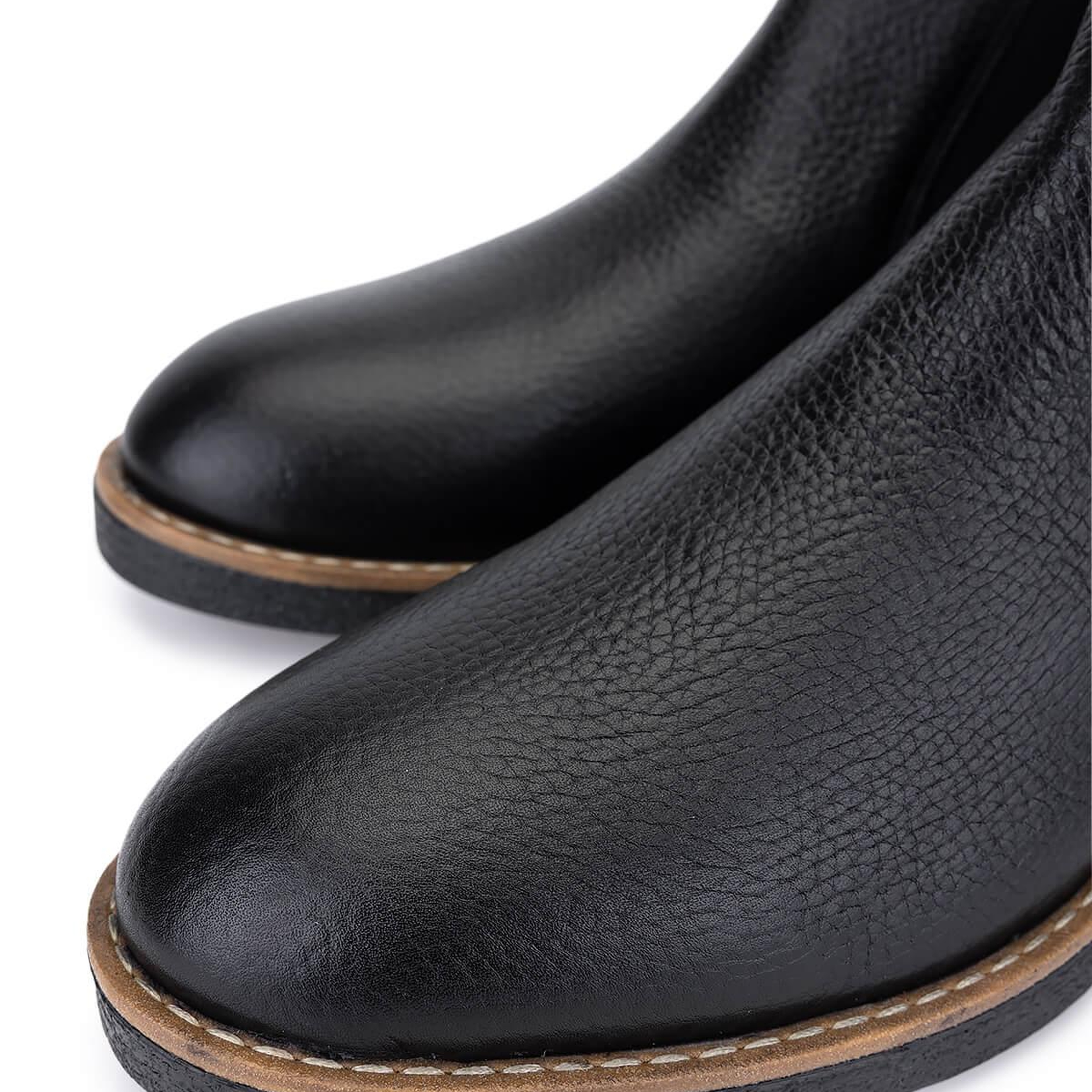 Tamer Tanca Erkek Hakiki Deri Siyah Floter Casual Bot