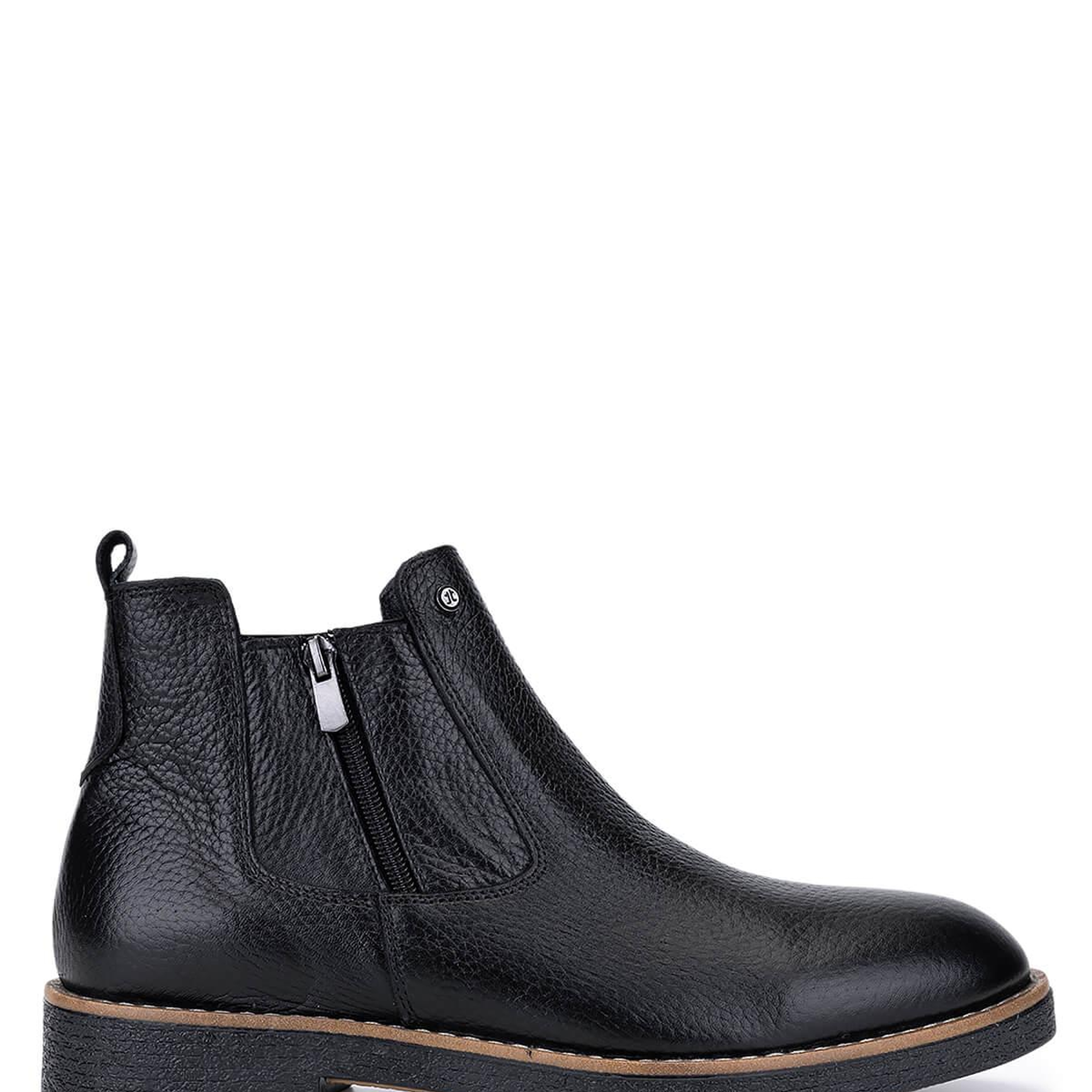 Tamer Tanca Erkek Hakiki Deri Siyah Floter Casual Bot