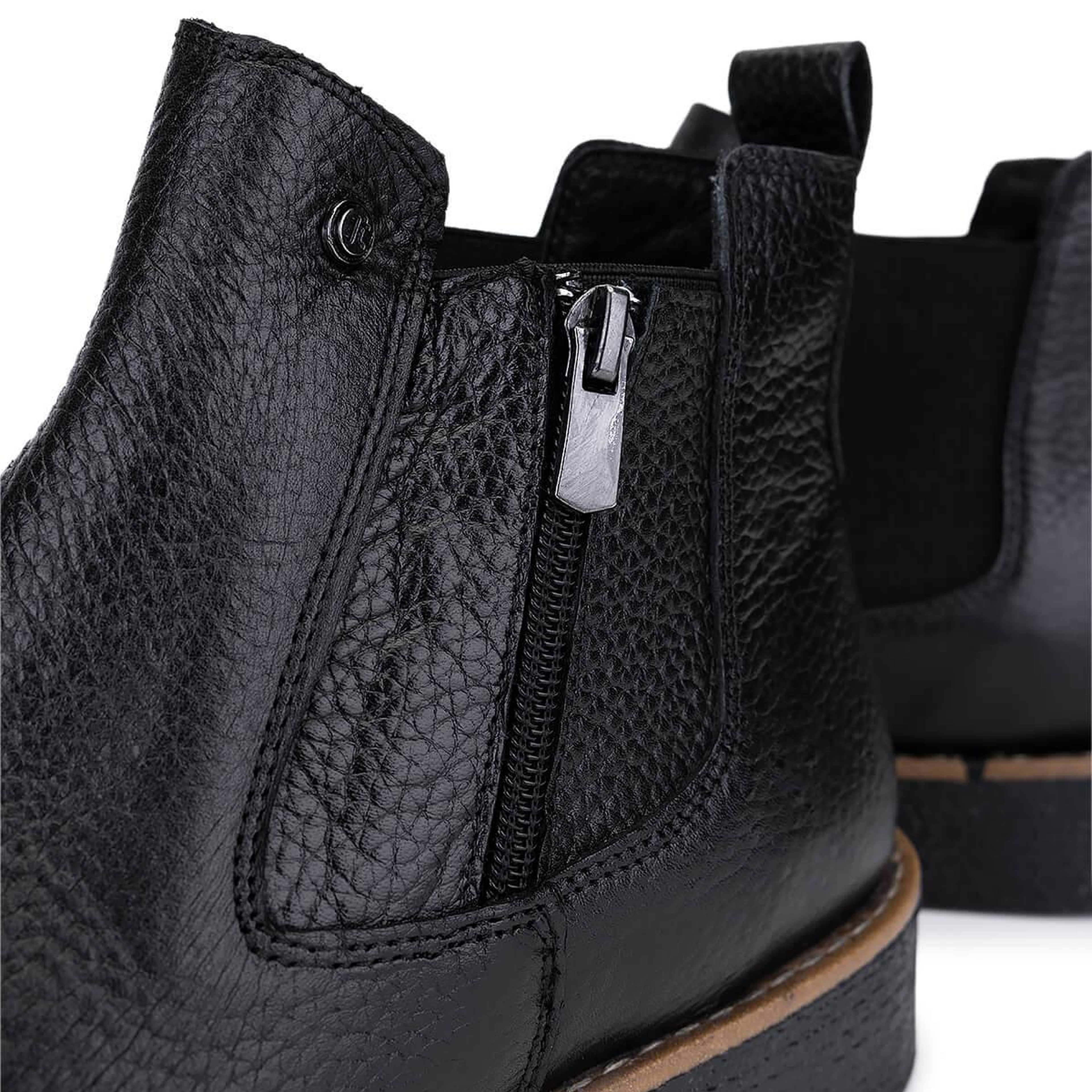 Tamer Tanca Erkek Hakiki Deri Siyah Floter Casual Bot