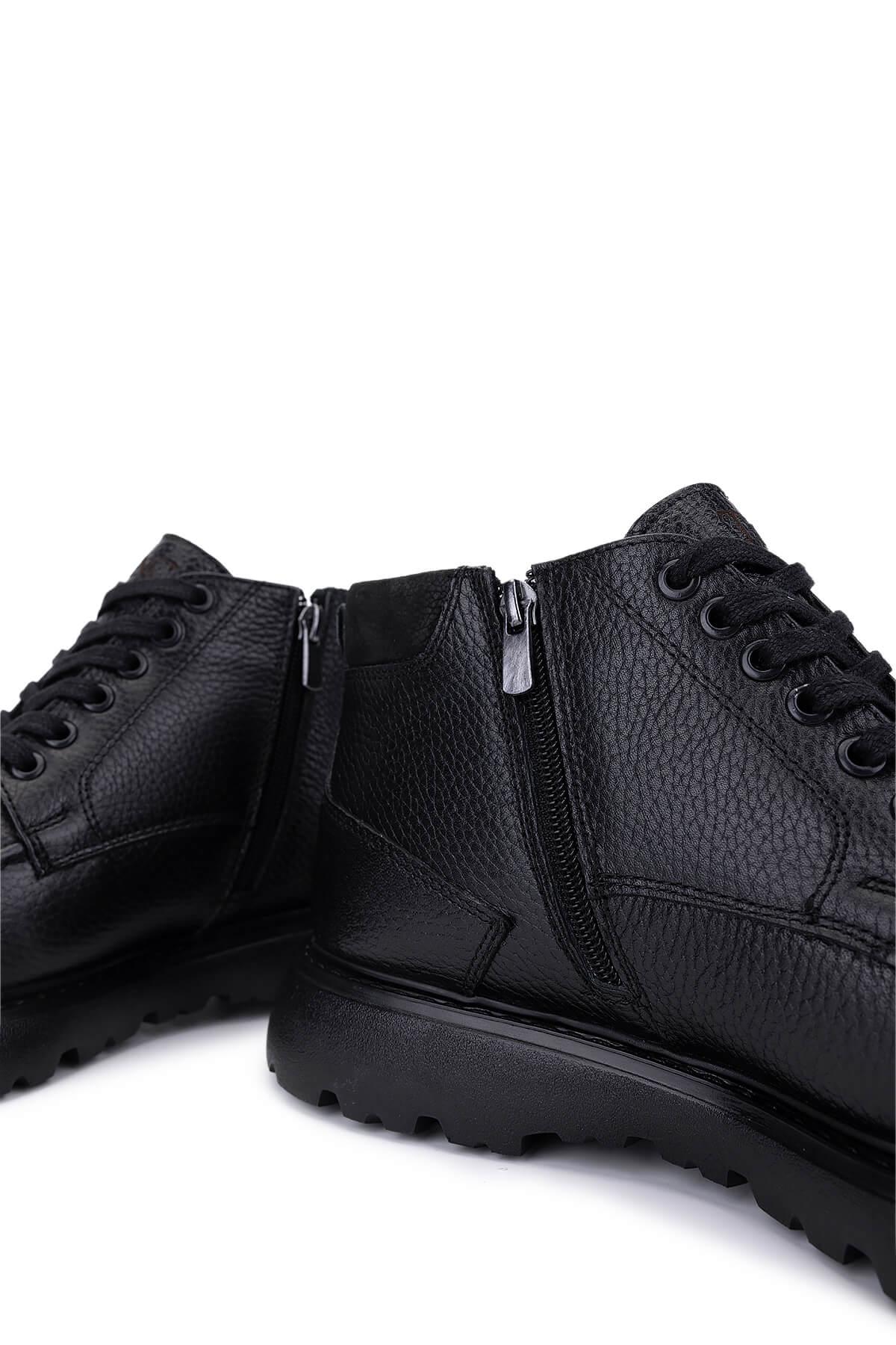 Tamer Tanca Erkek Hakiki Deri Siyah Casual Bot