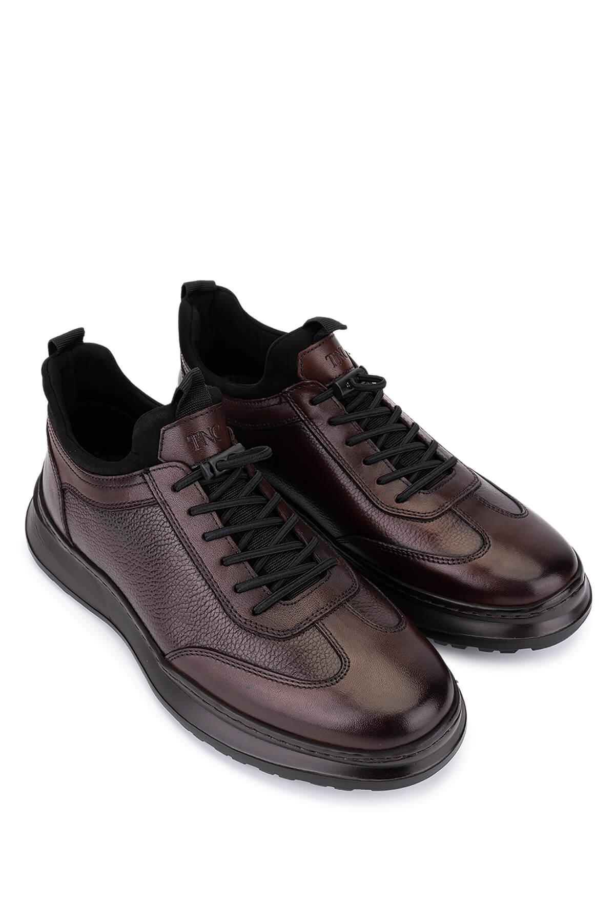 Tamer Tanca Erkek Hakiki Deri Kahverengi Casual Ayakkabı