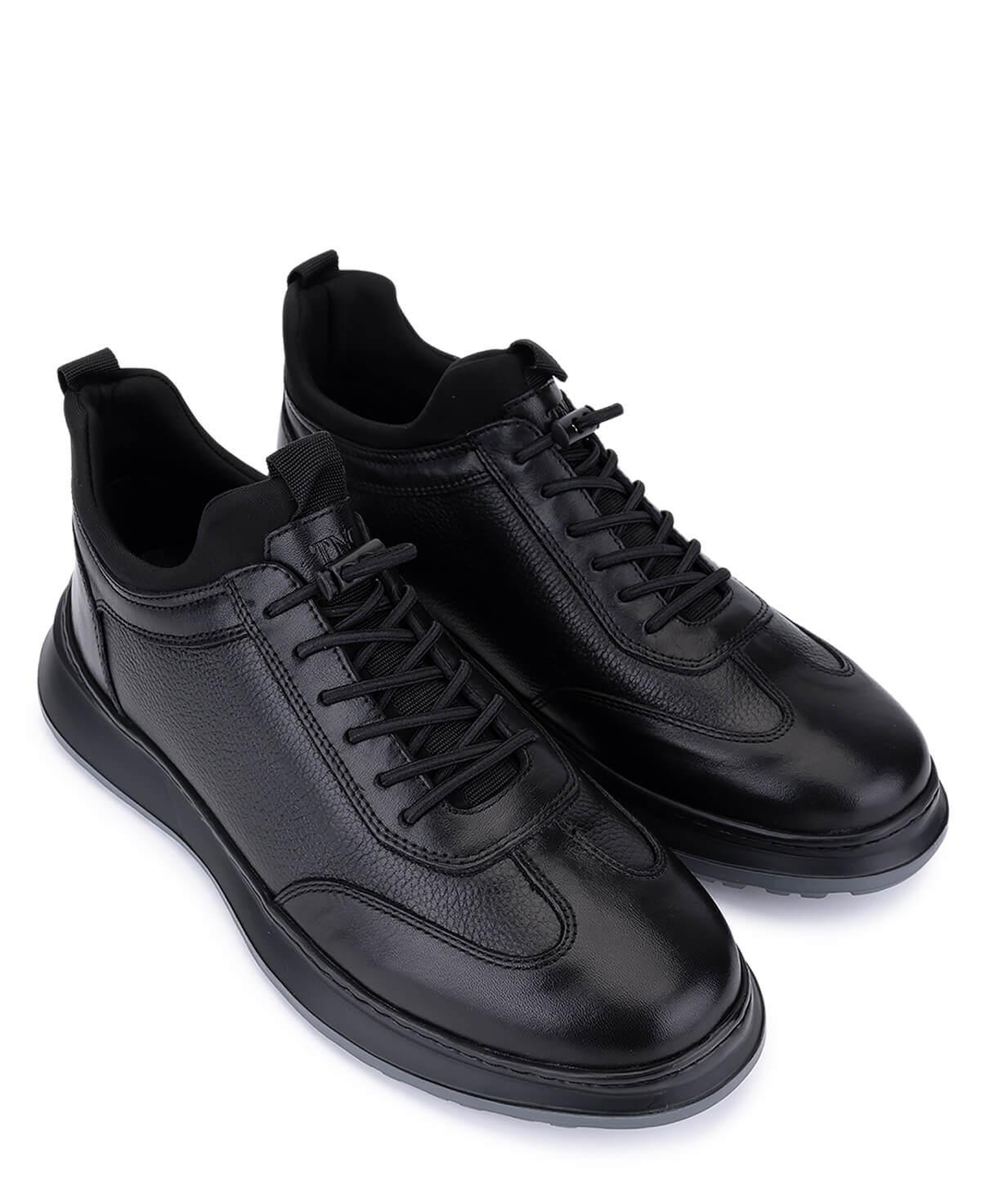 Tamer Tanca Erkek Hakiki Deri Siyah Casual Ayakkabı