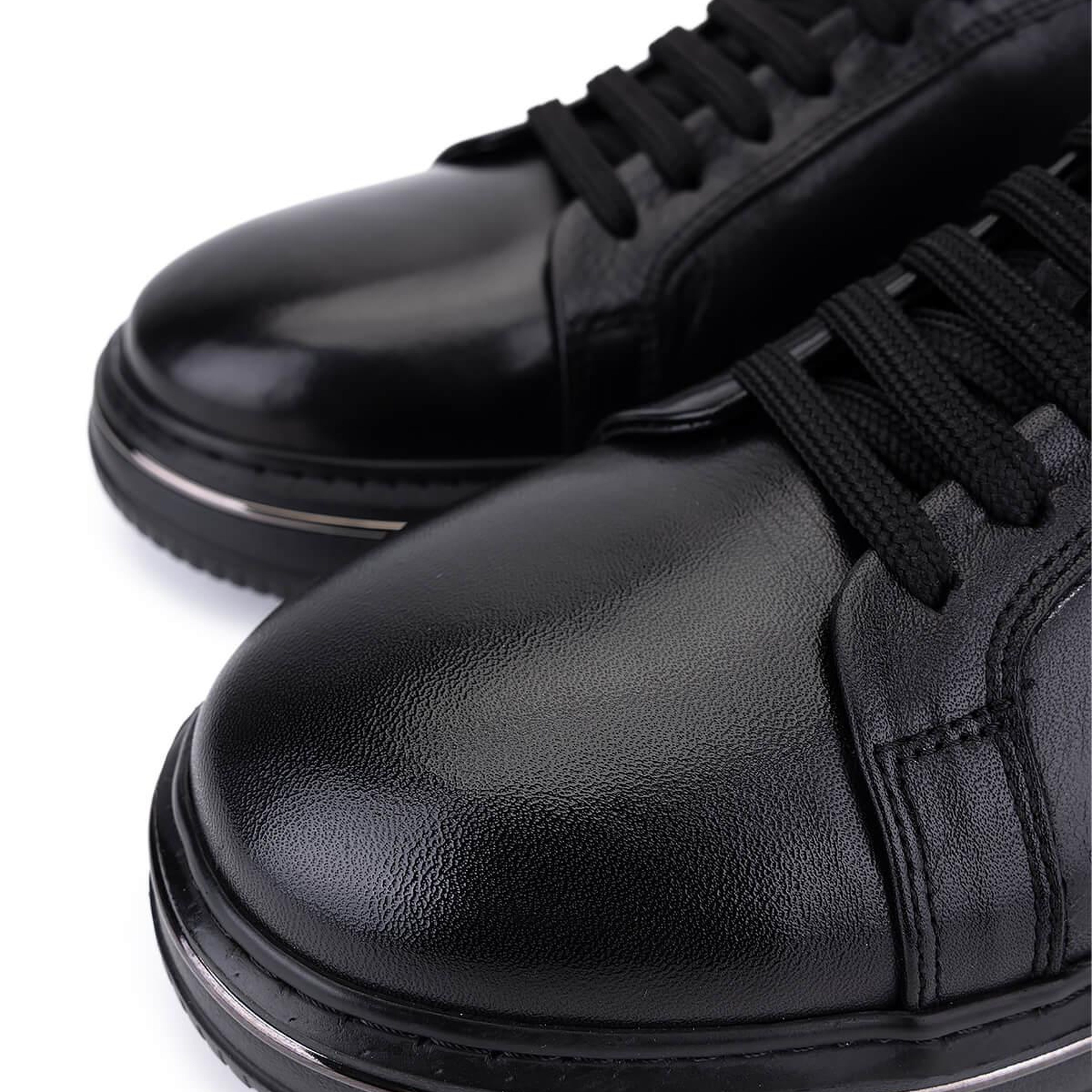 Tamer Tanca Erkek Hakiki Deri Siyah Sneakers & Spor Ayakkabı