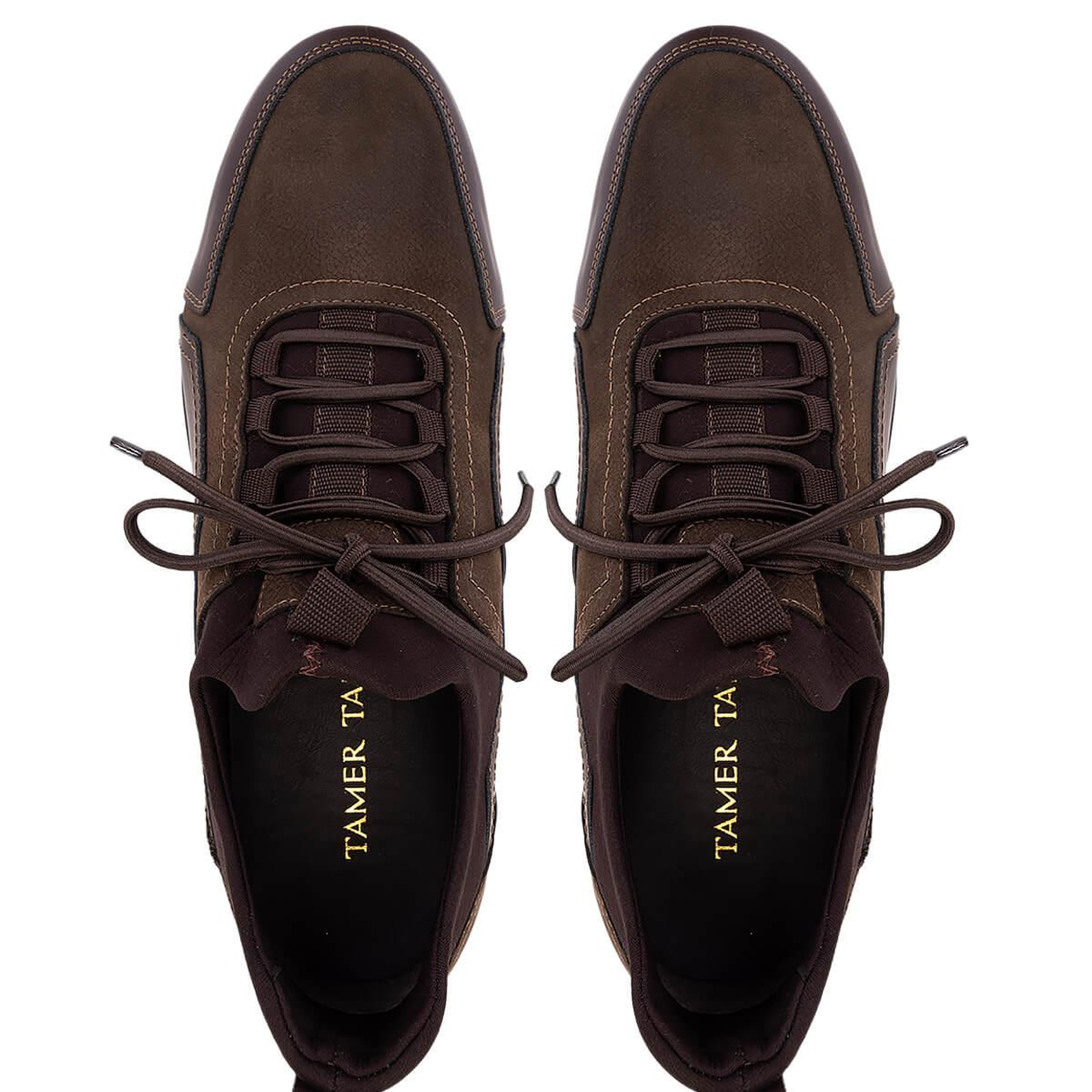 Tamer Tanca Erkek Hakiki Deri Kahverengi Nubuk Sneakers & Spor Ayakkabı