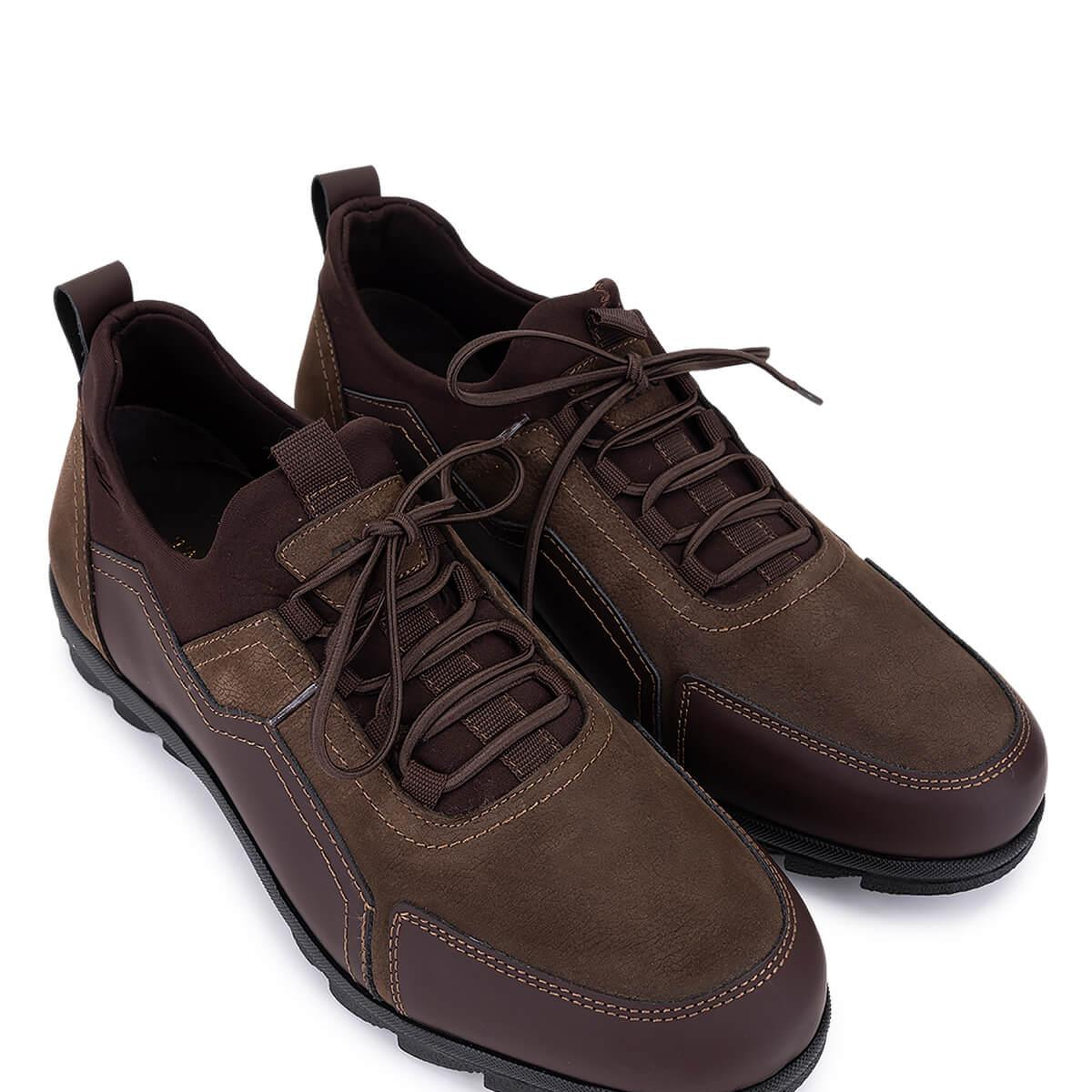 Tamer Tanca Erkek Hakiki Deri Kahverengi Nubuk Sneakers & Spor Ayakkabı