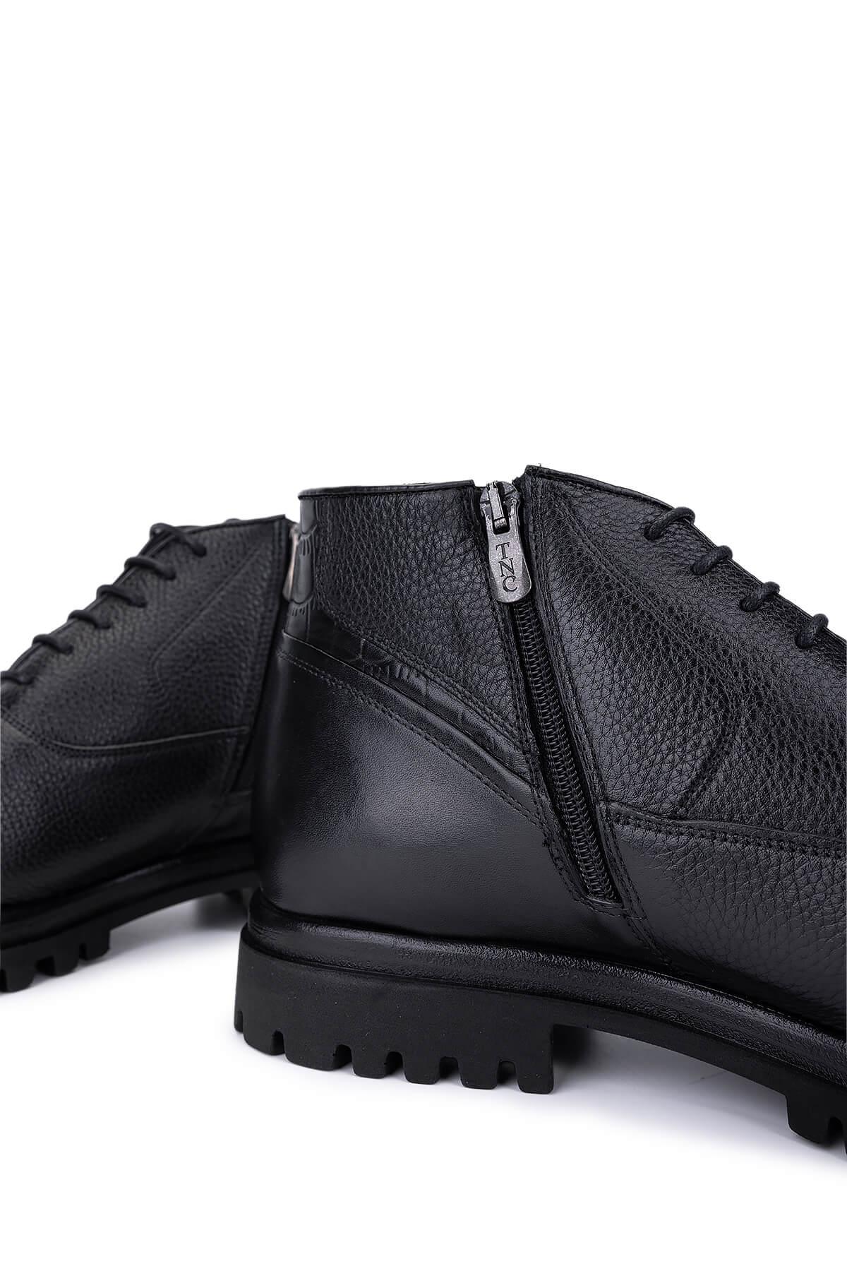 Tamer Tanca Erkek Hakiki Deri Siyah Deri Klasik Bot