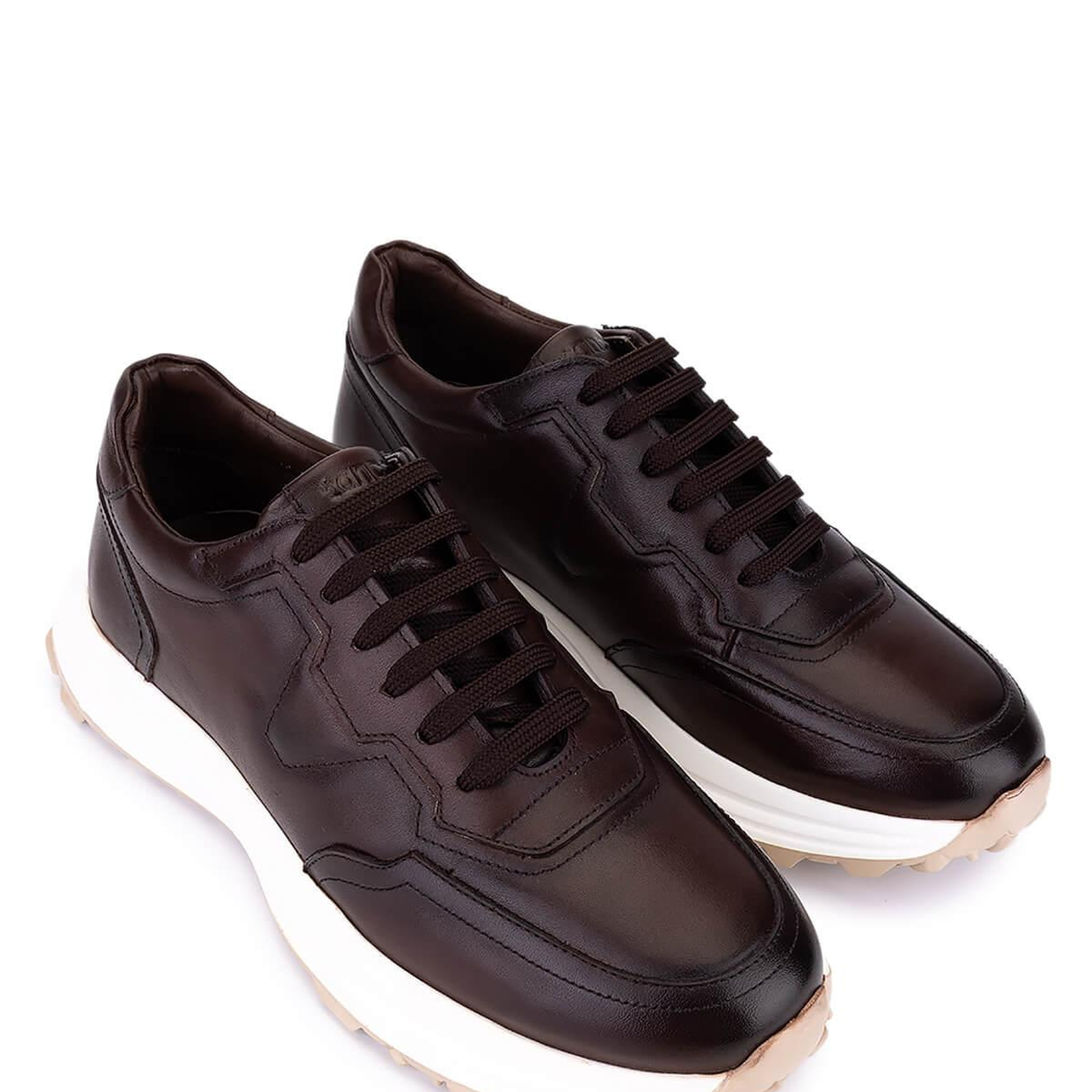 Tamer Tanca Erkek Hakiki Deri Kahverengi Sneakers & Spor Ayakkabı