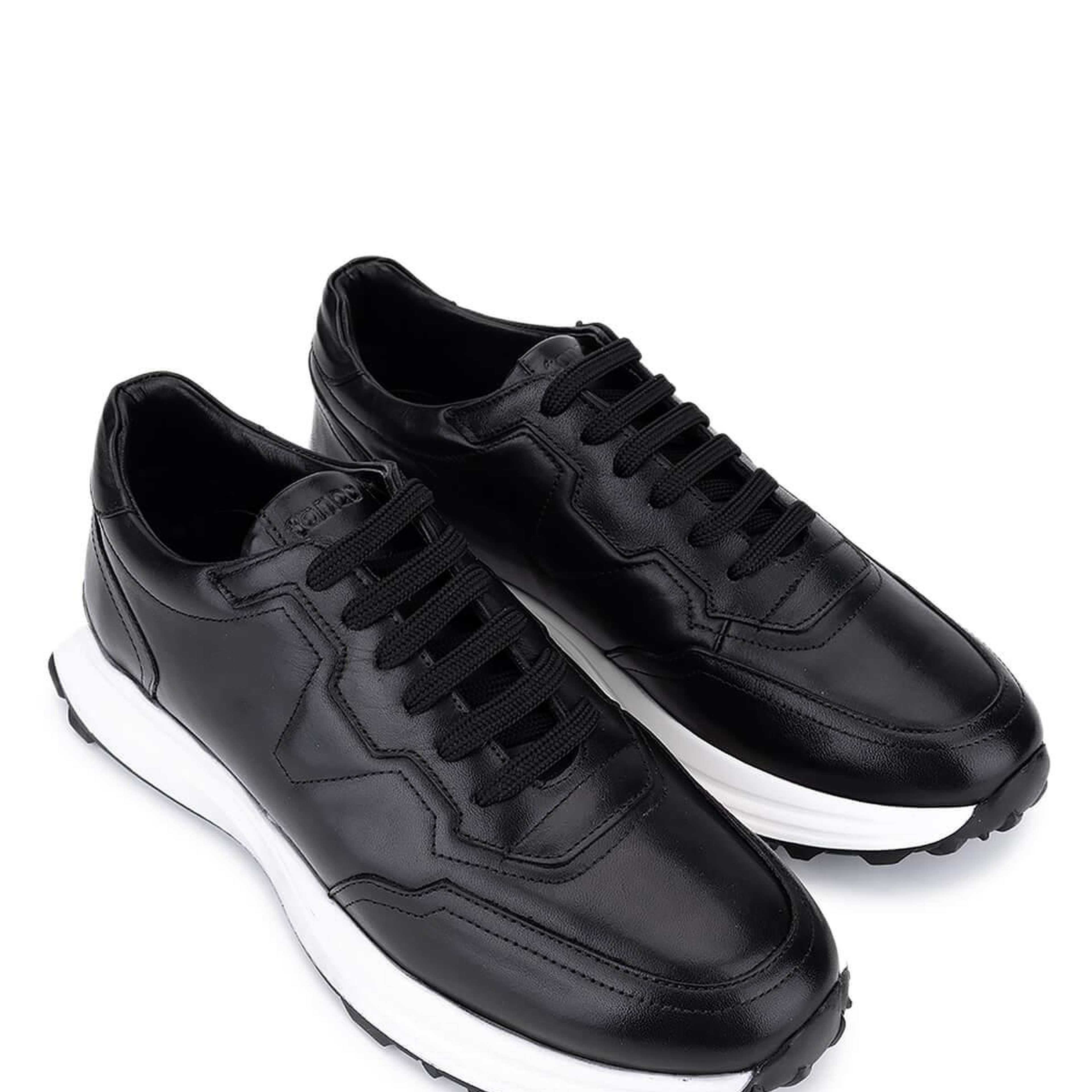 Tamer Tanca Erkek Hakiki Deri Siyah Sneakers & Spor Ayakkabı