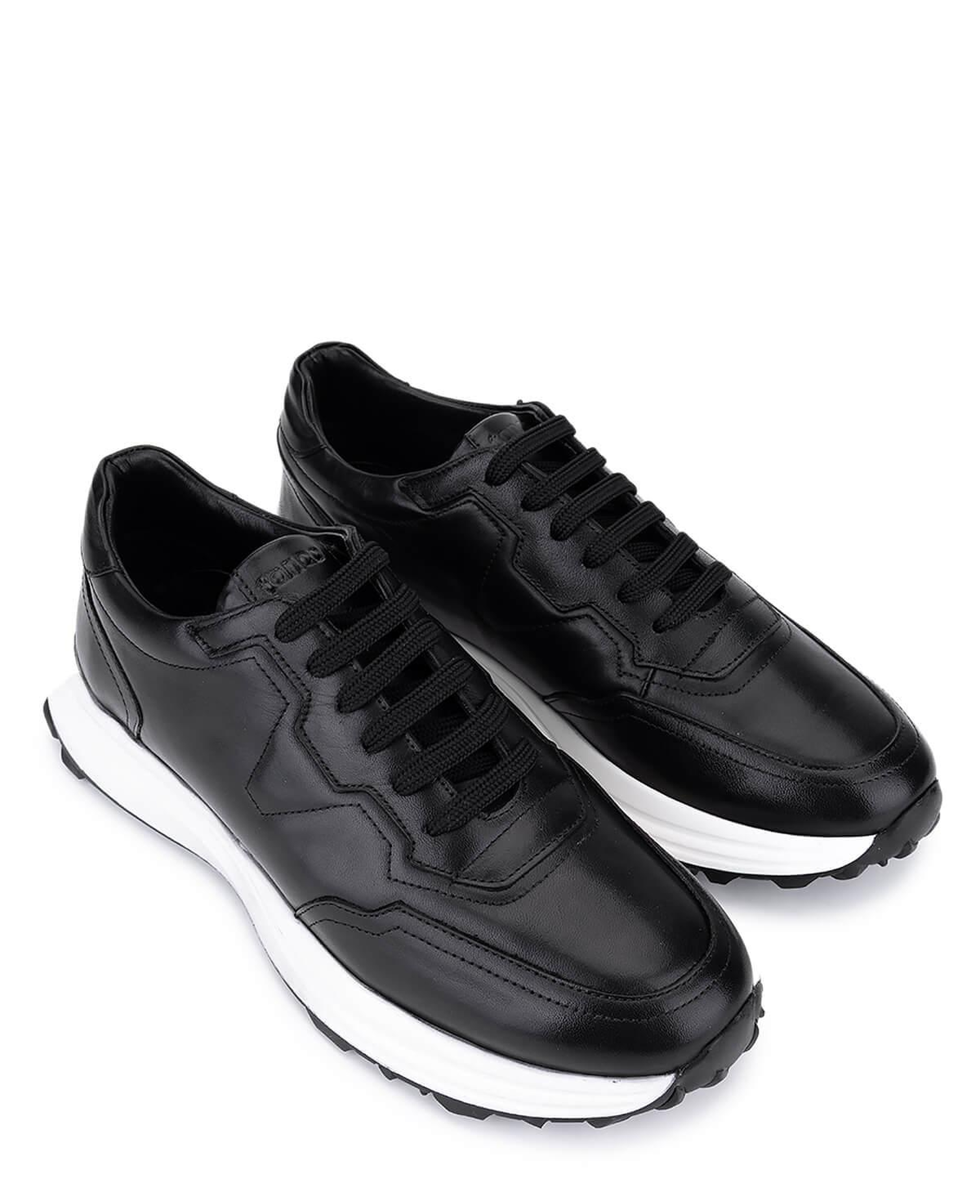 Tamer Tanca Erkek Hakiki Deri Siyah Sneakers & Spor Ayakkabı
