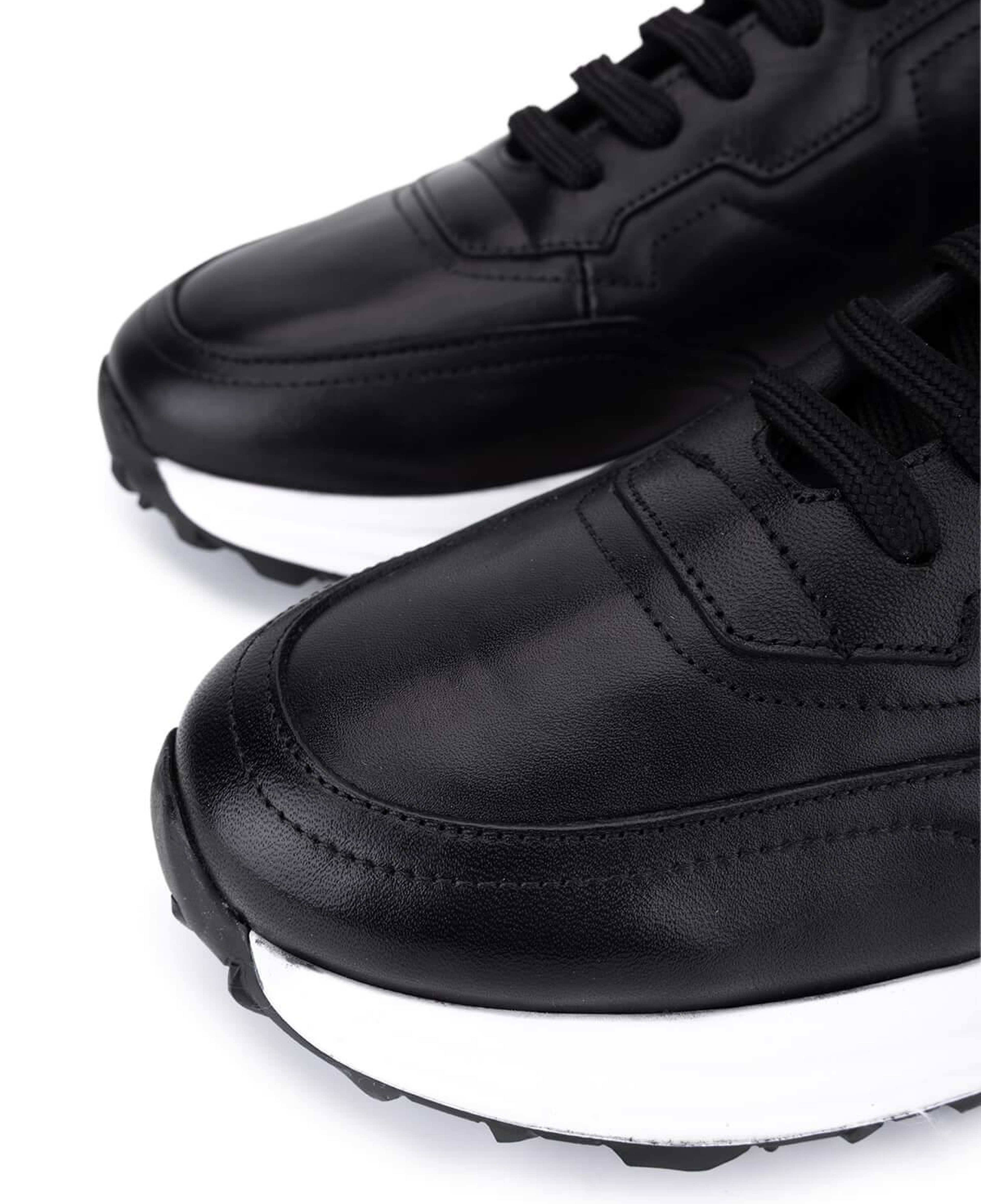 Tamer Tanca Erkek Hakiki Deri Siyah Sneakers & Spor Ayakkabı