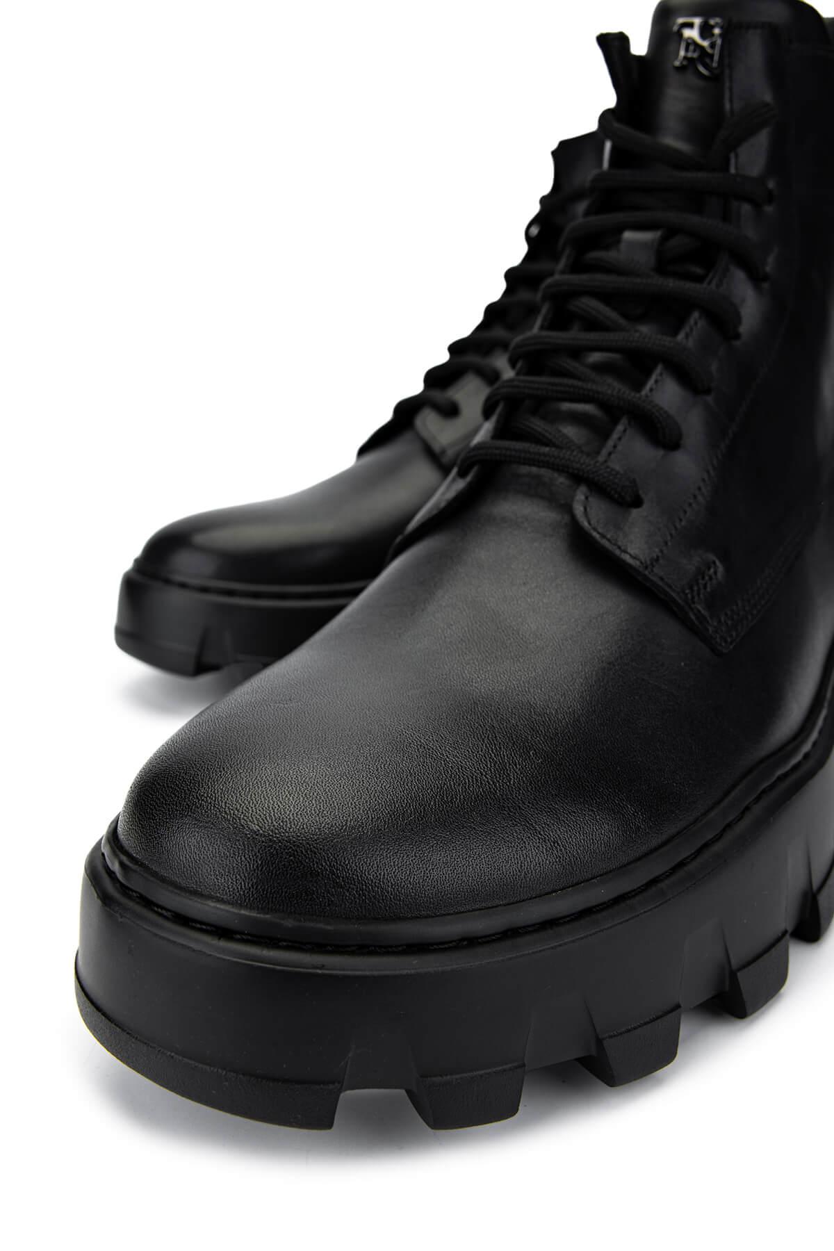 Tamer Tanca Erkek Hakiki Deri Siyah Deri Casual Bot