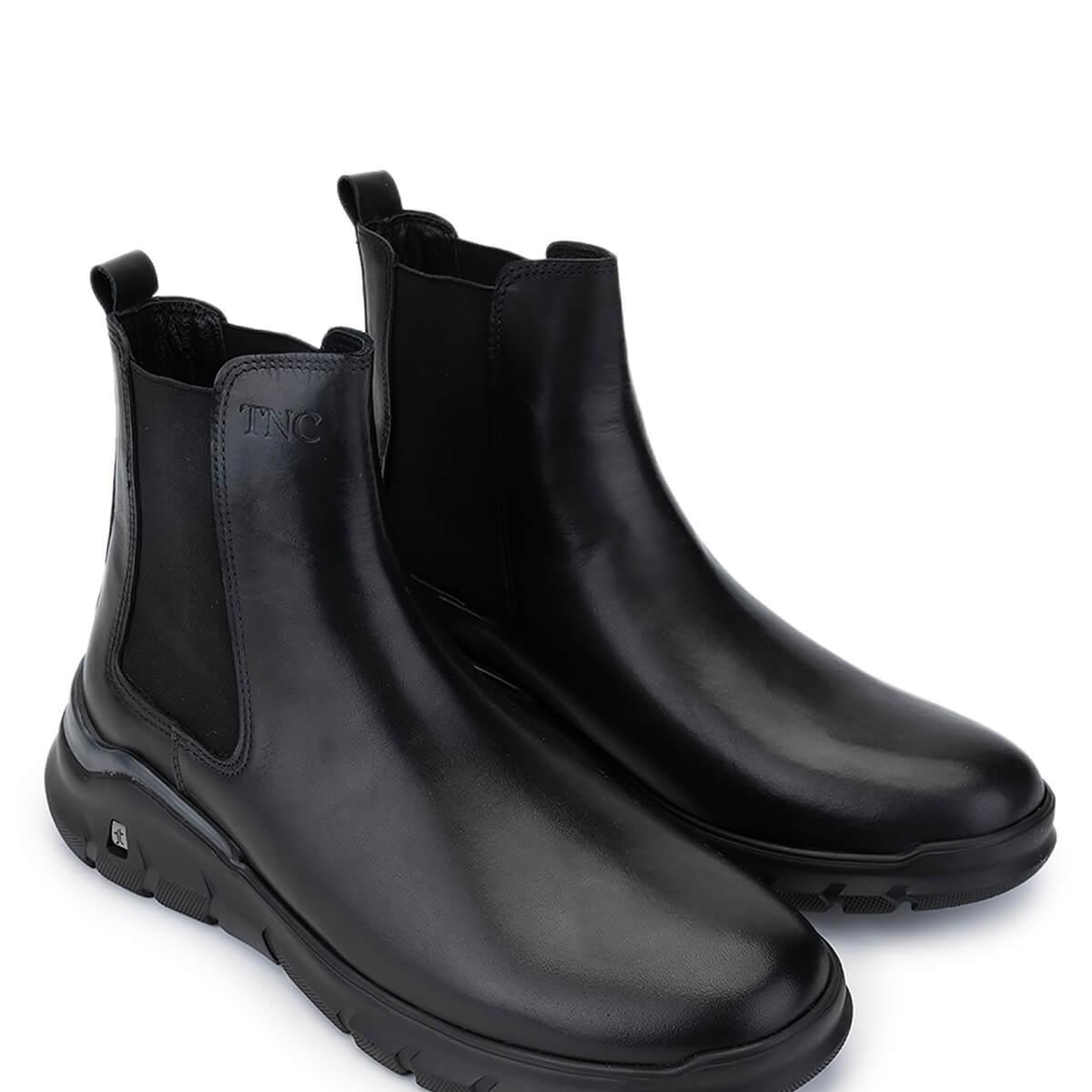 Tamer Tanca Erkek Hakiki Deri Siyah Deri Casual Bot