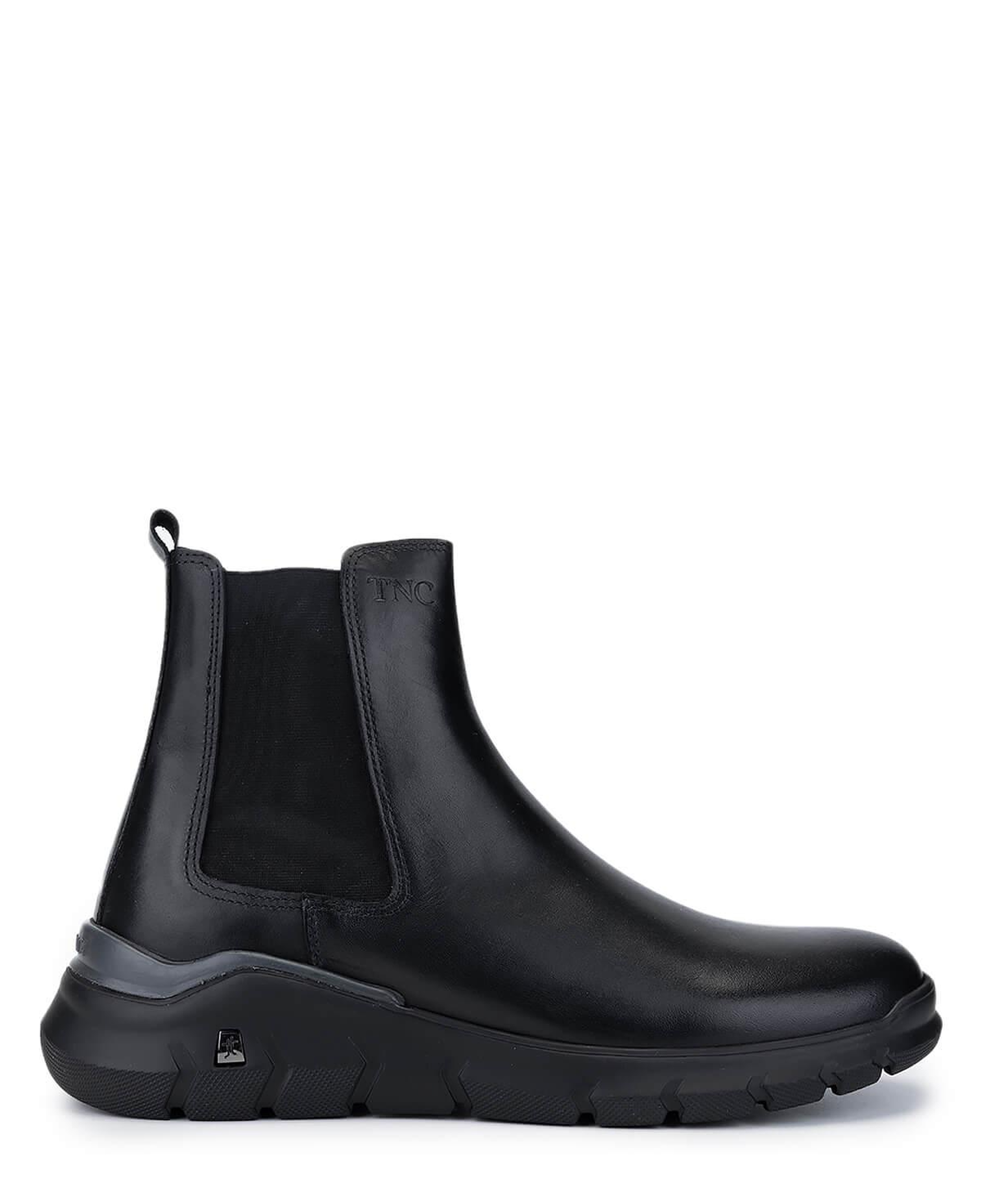 Tamer Tanca Erkek Hakiki Deri Siyah Deri Casual Bot