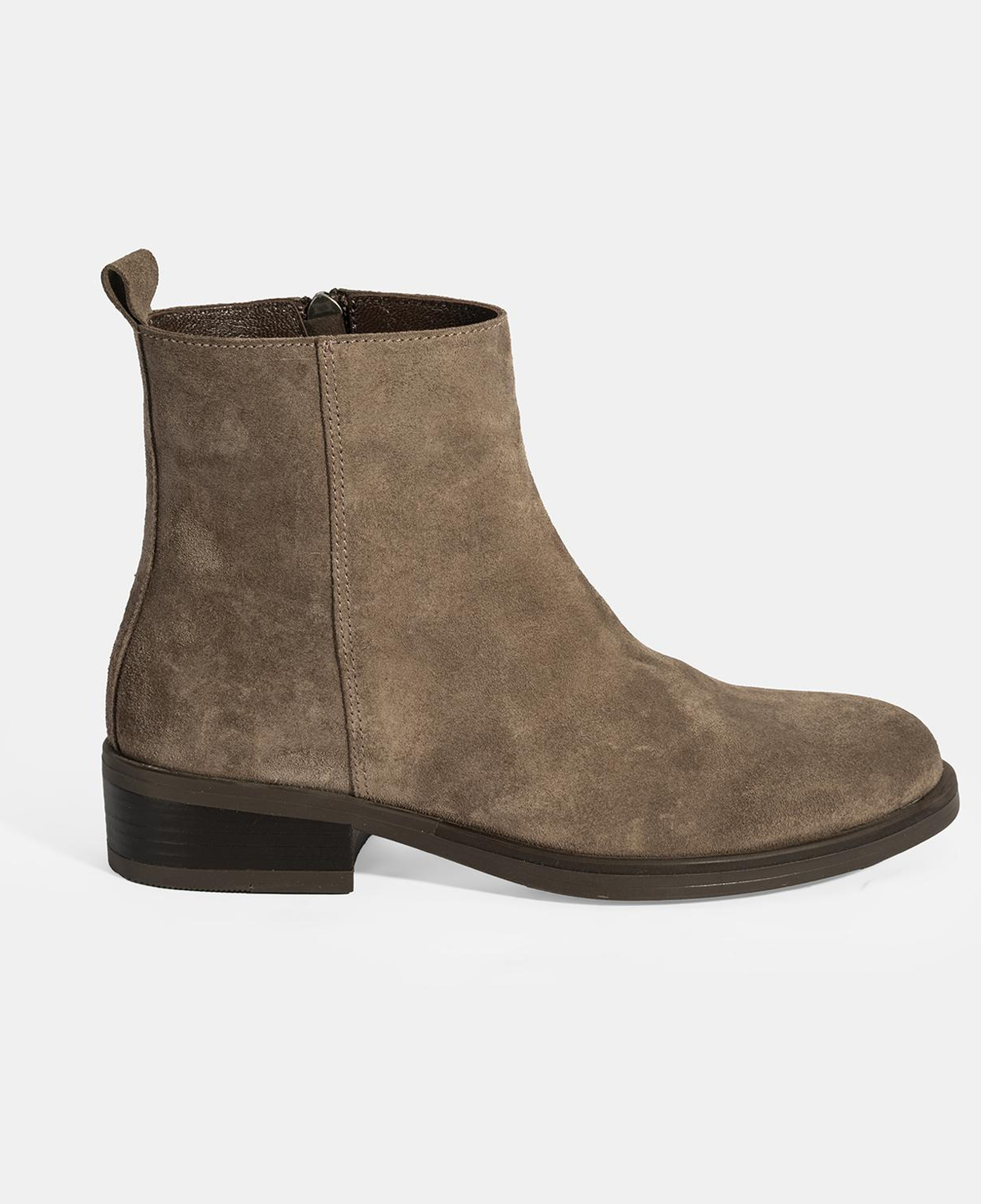 Kadın Kahve Fermuarlı Süet Deri Bot