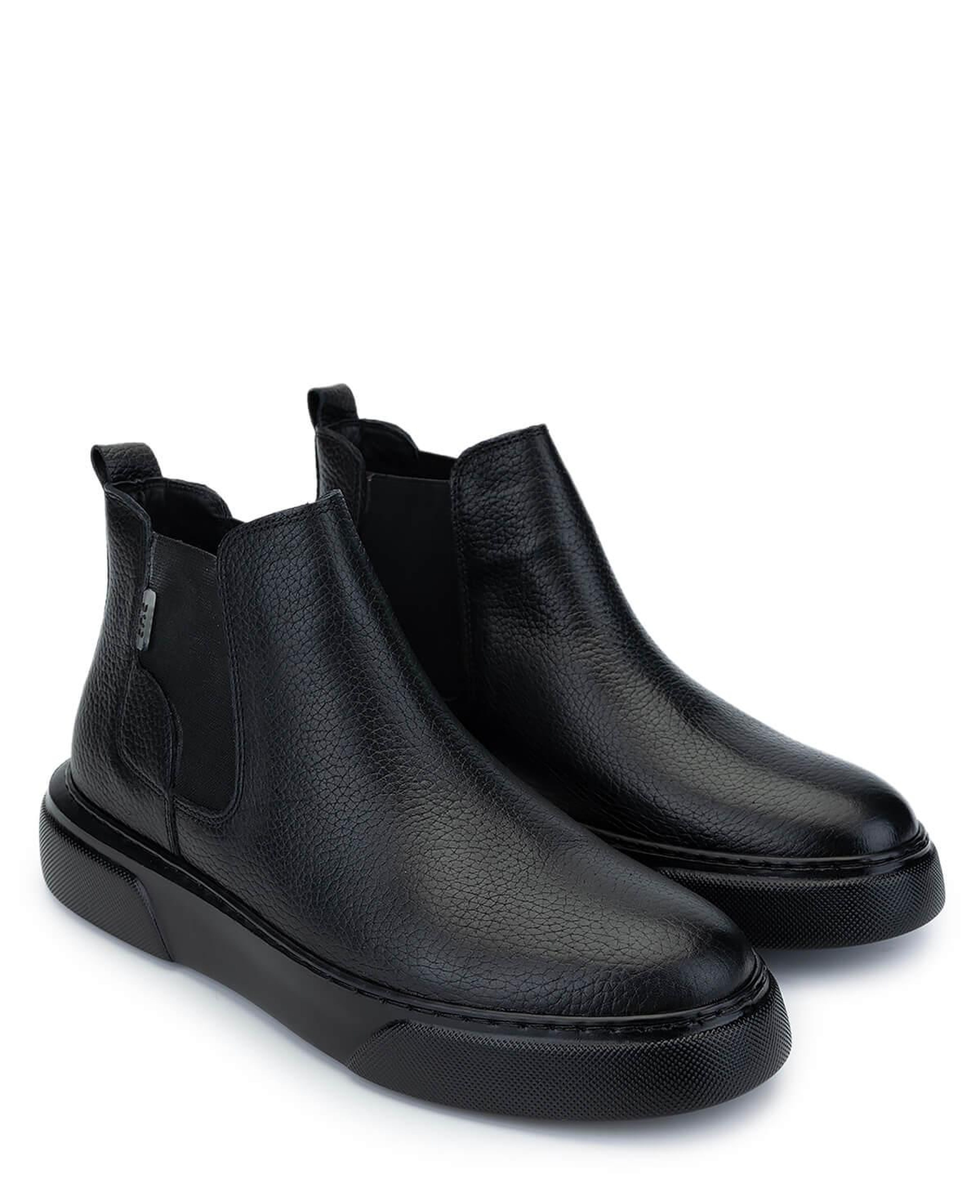 Tamer Tanca Erkek Hakiki Deri Siyah Casual Bot