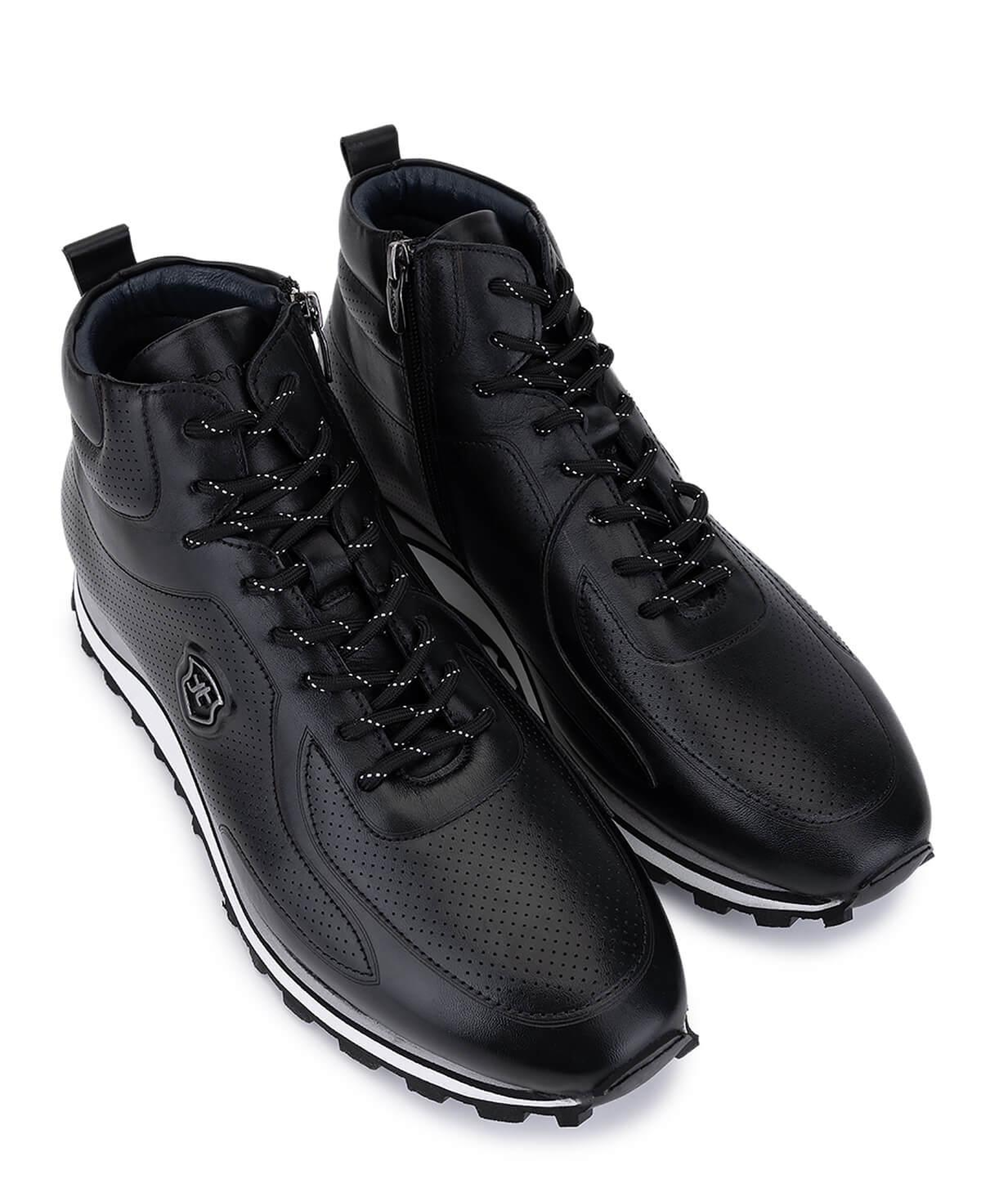 Tamer Tanca Erkek Hakiki Deri Siyah Casual Bot