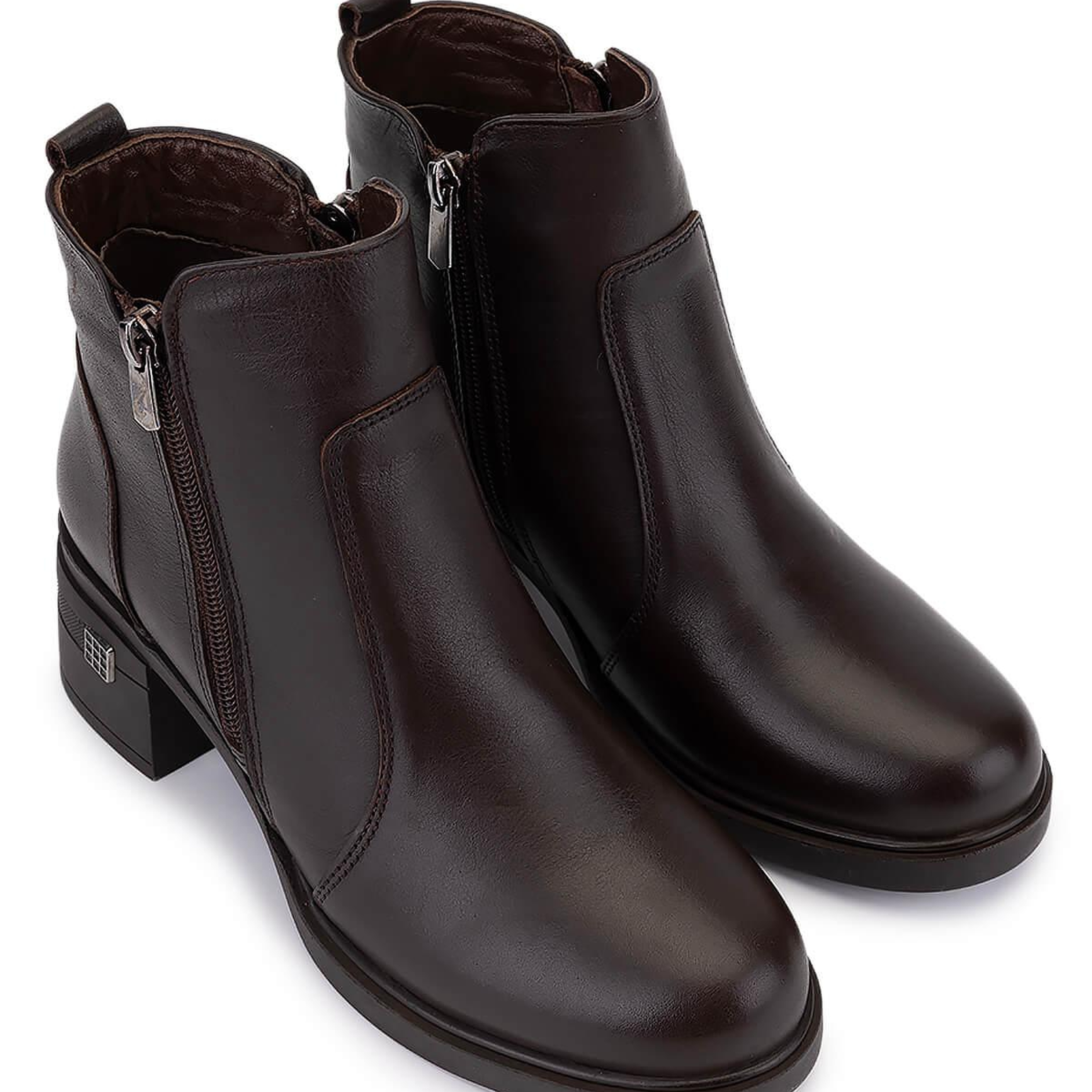 Tamer Tanca Kadın Hakiki Deri Kahverengi Topuklu Bot