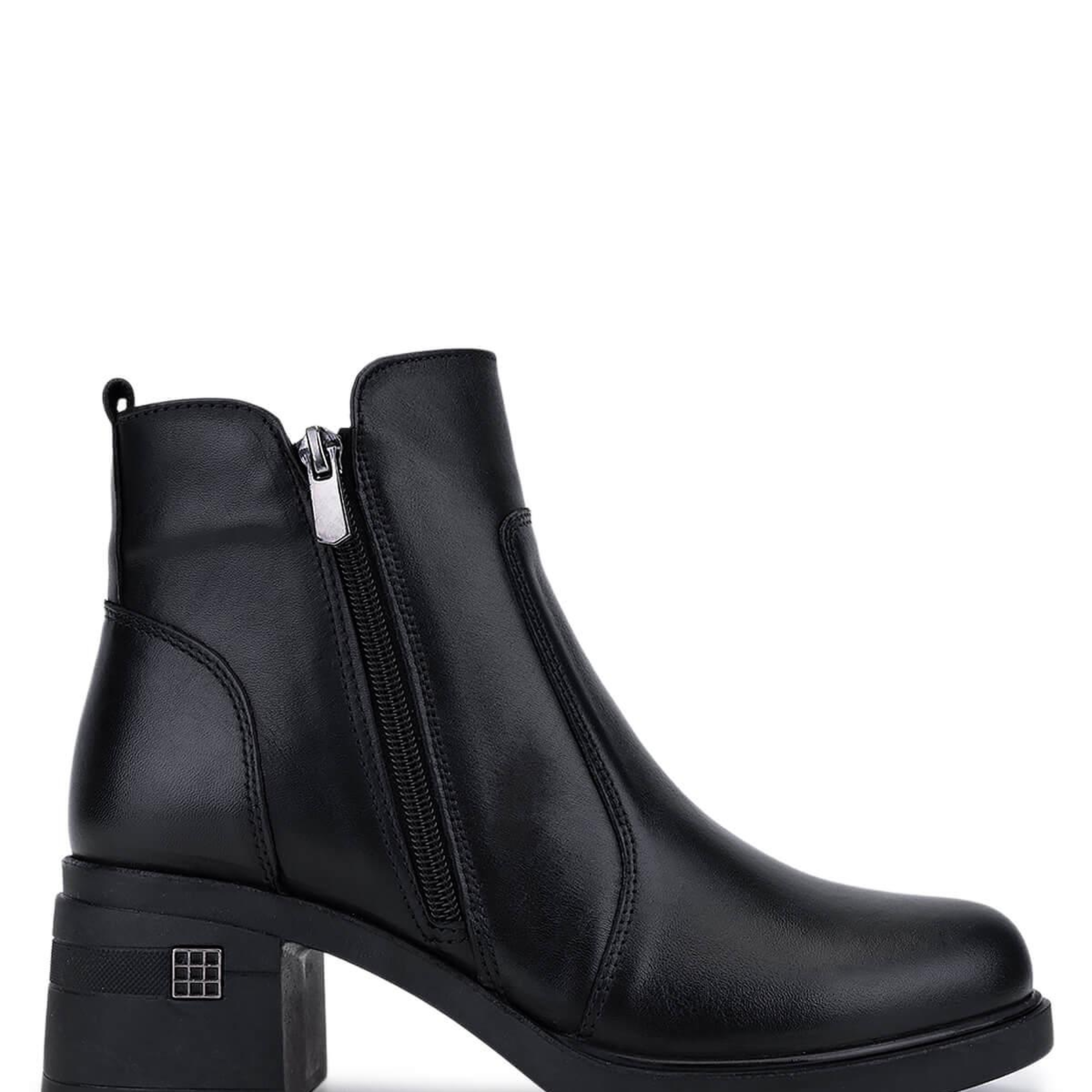 Tamer Tanca Kadın Hakiki Deri Siyah Deri Topuklu Bot