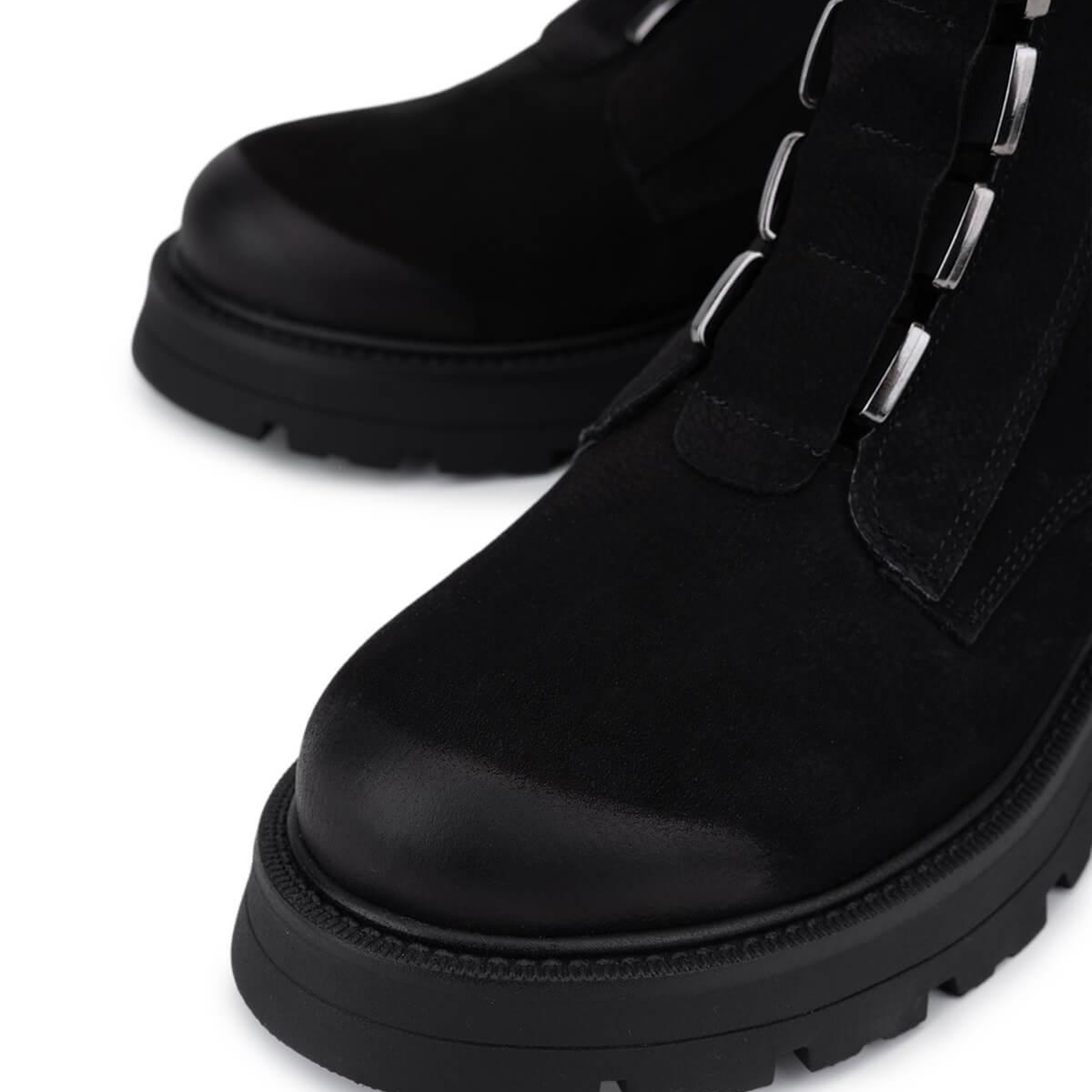 Tamer Tanca Kadın Hakiki Deri Siyah Nubuk Topuklu Bot