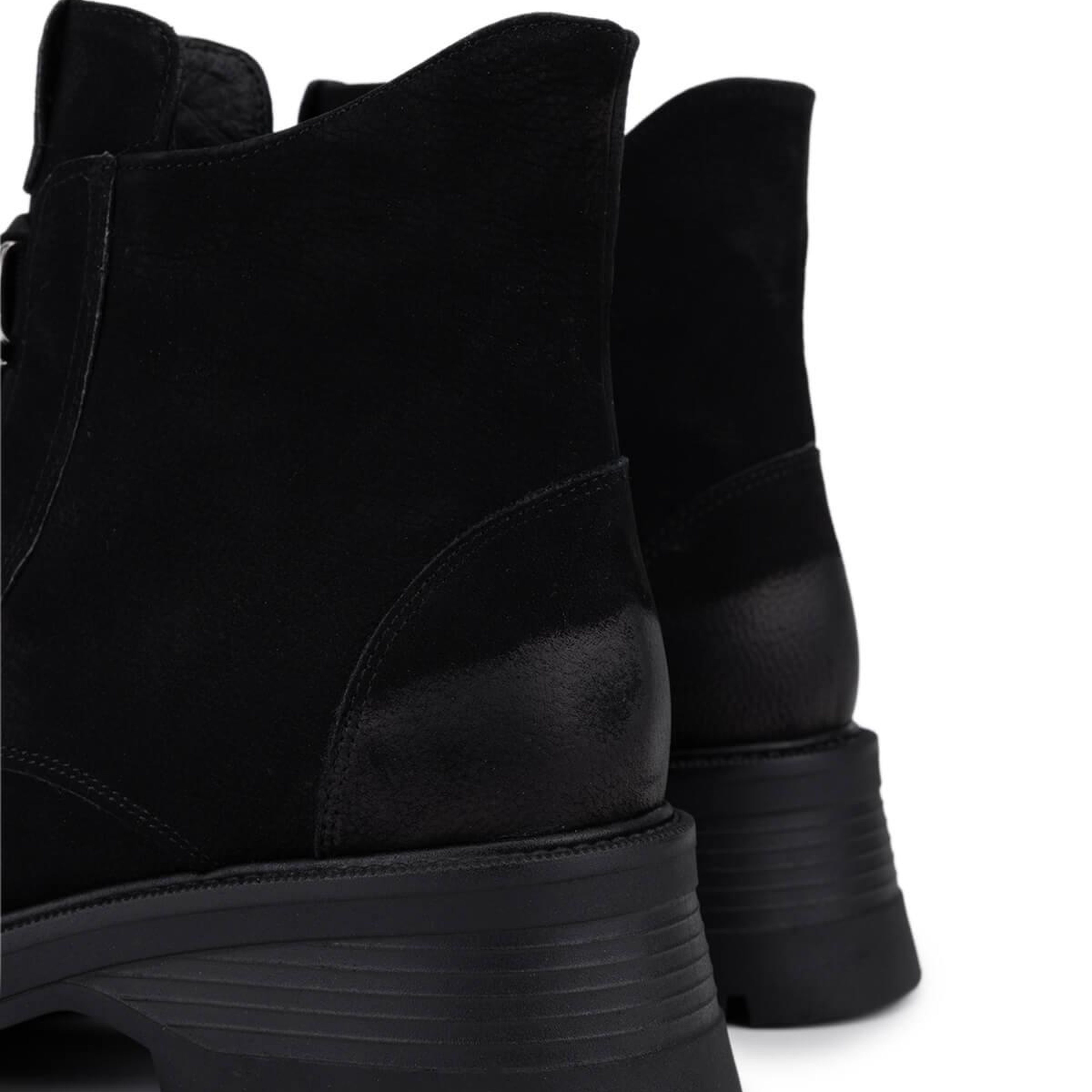 Tamer Tanca Kadın Hakiki Deri Siyah Nubuk Topuklu Bot