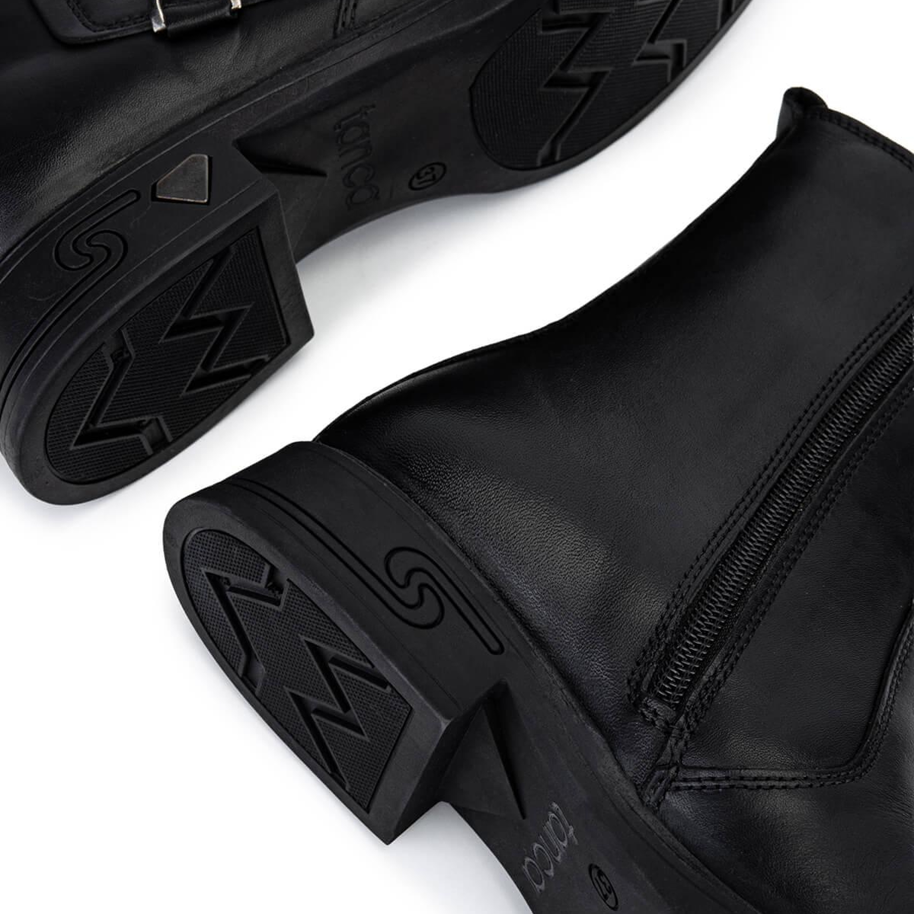 Tamer Tanca Kadın Hakiki Deri Siyah Deri Topuklu Bot