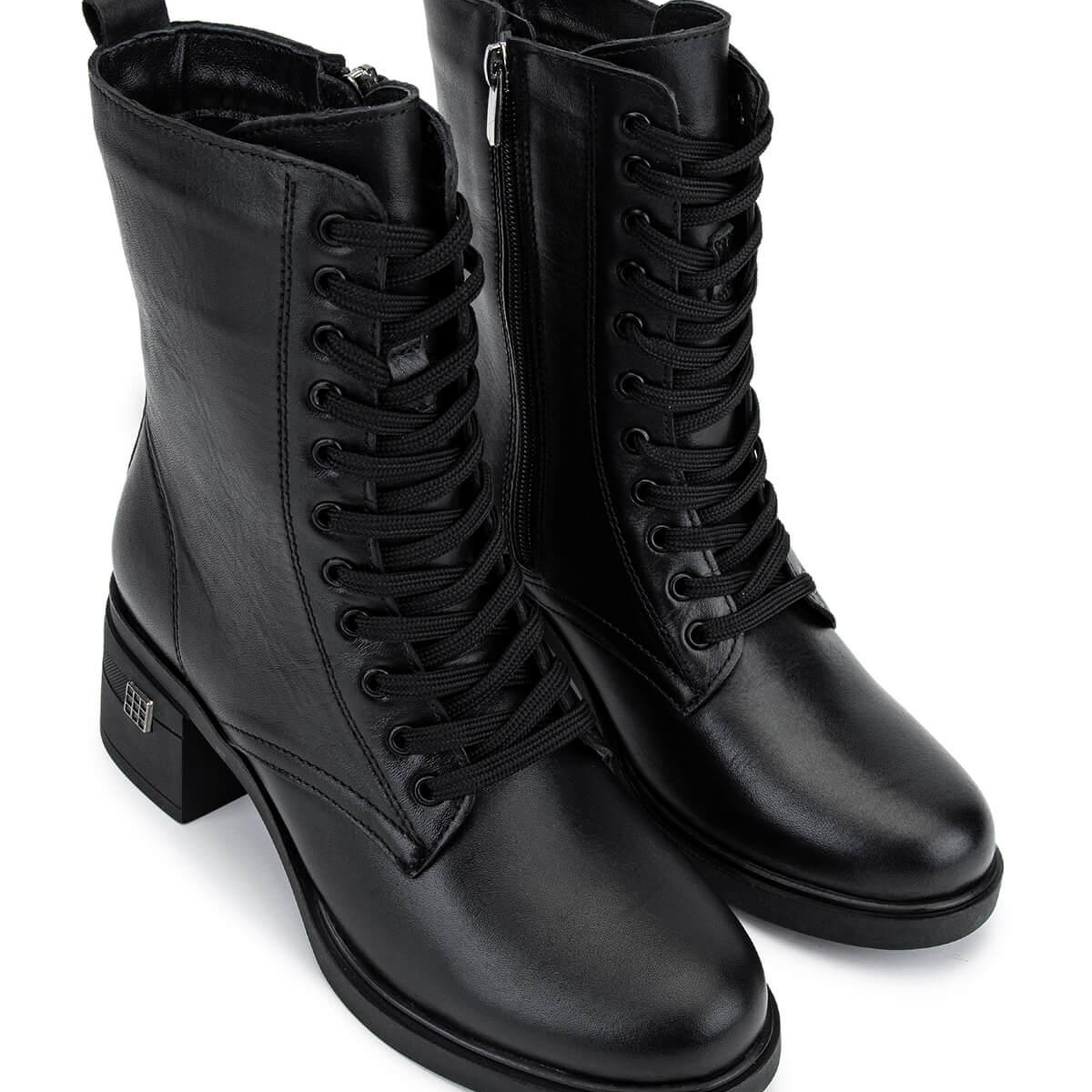 Tamer Tanca Kadın Hakiki Deri Siyah Deri Topuklu Bot