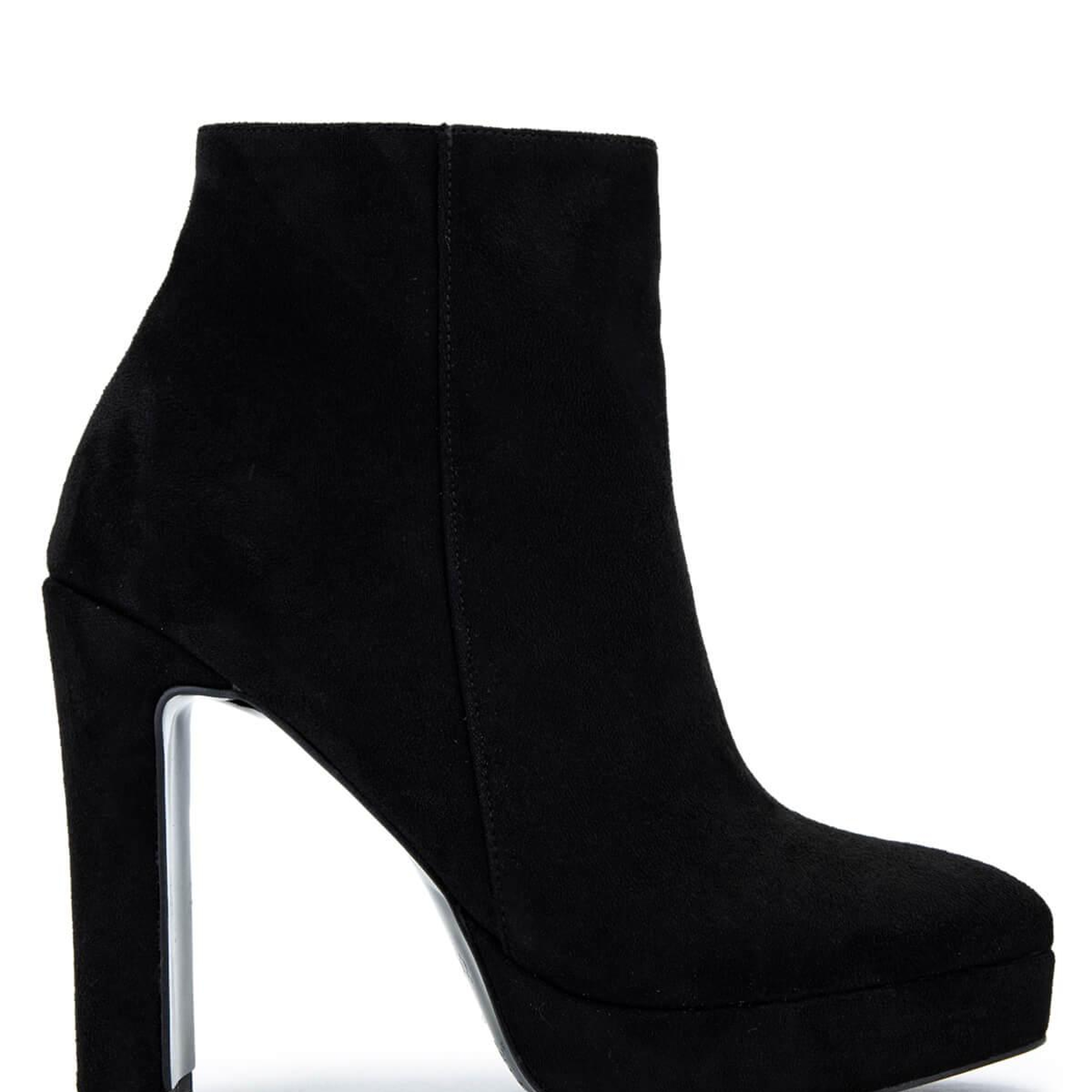 Tamer Tanca Kadın Suni Deri Siyah Süet Topuklu Bot