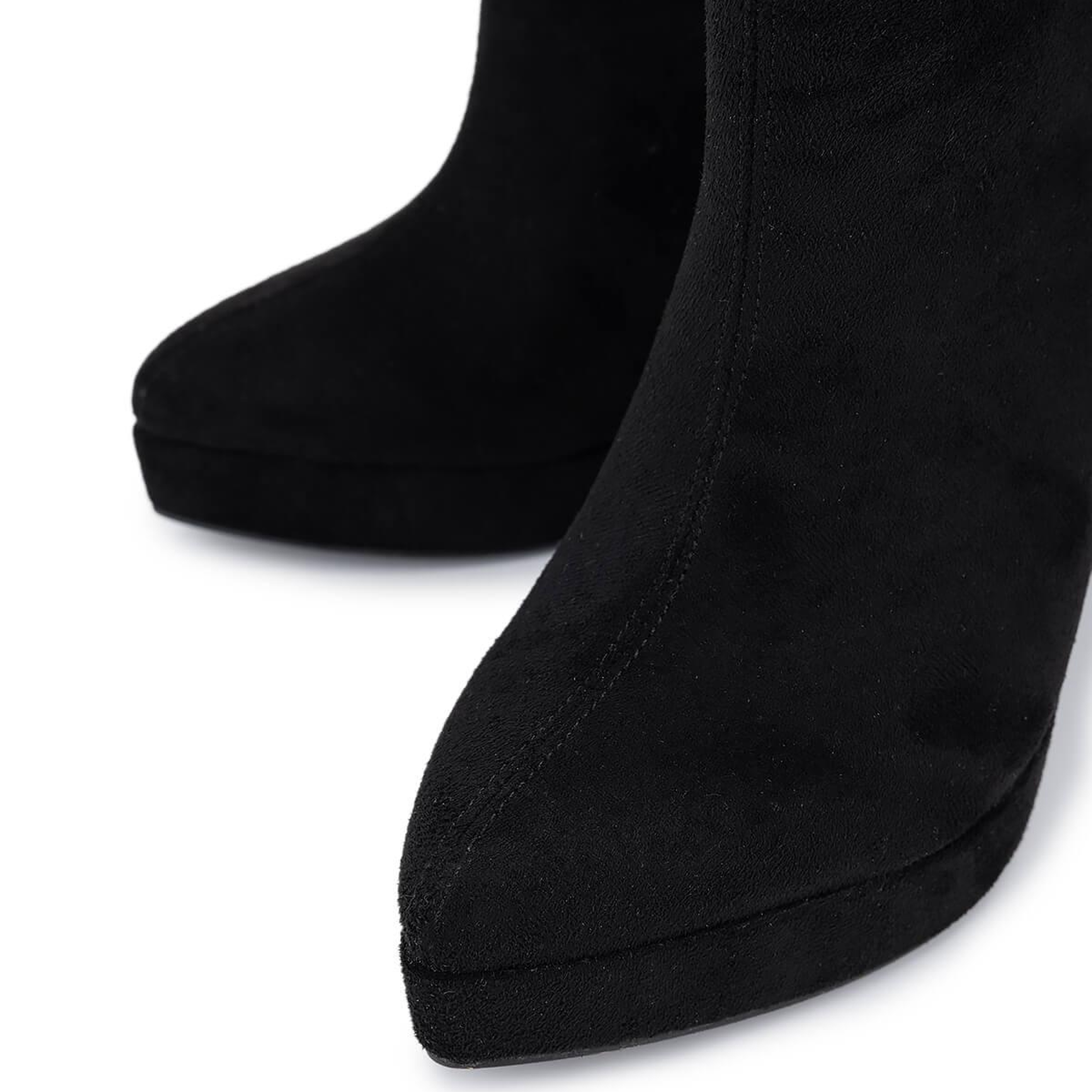 Tamer Tanca Kadın Suni Deri Siyah Süet Topuklu Bot