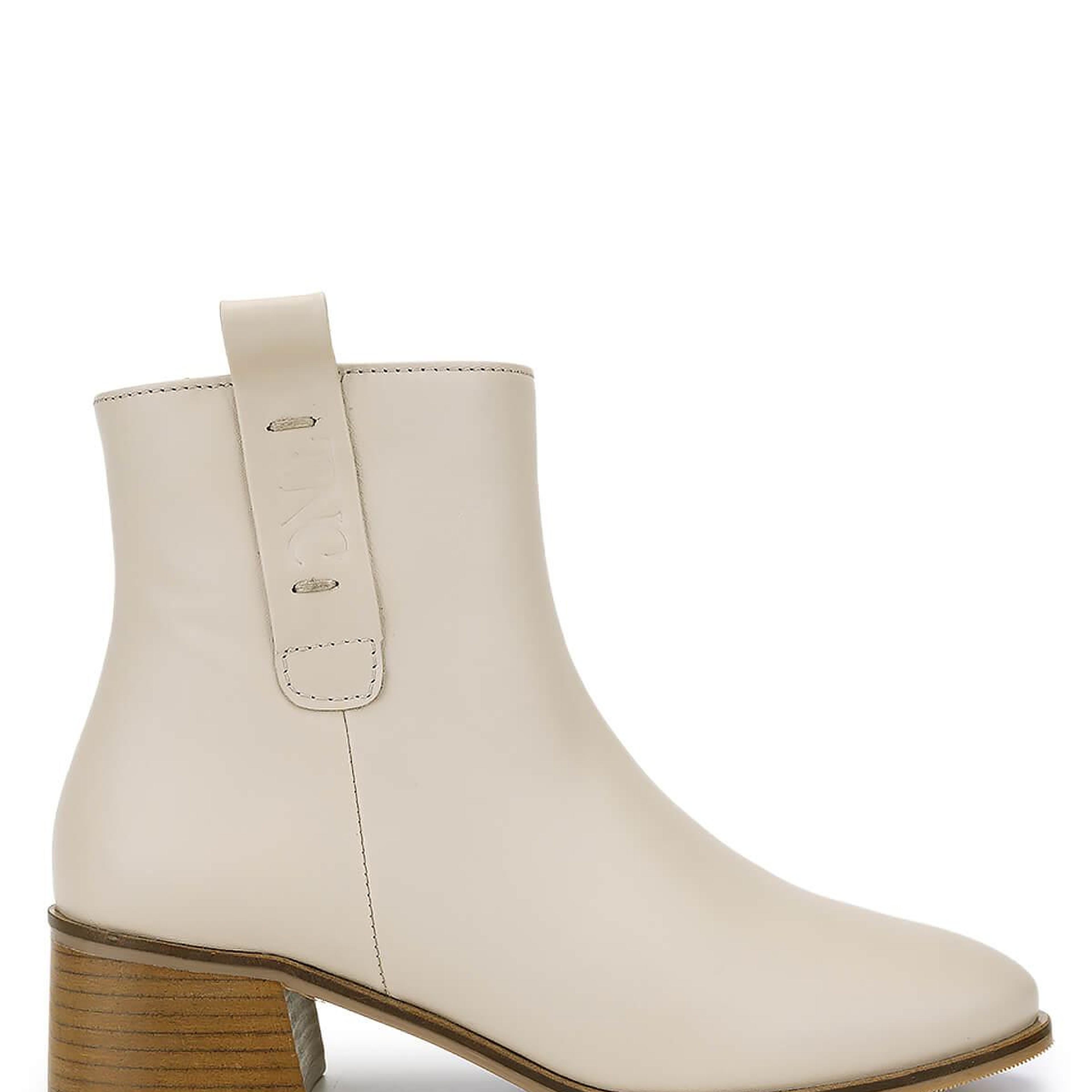 Tamer Tanca Kadın Hakiki Deri Bej Topuklu Bot