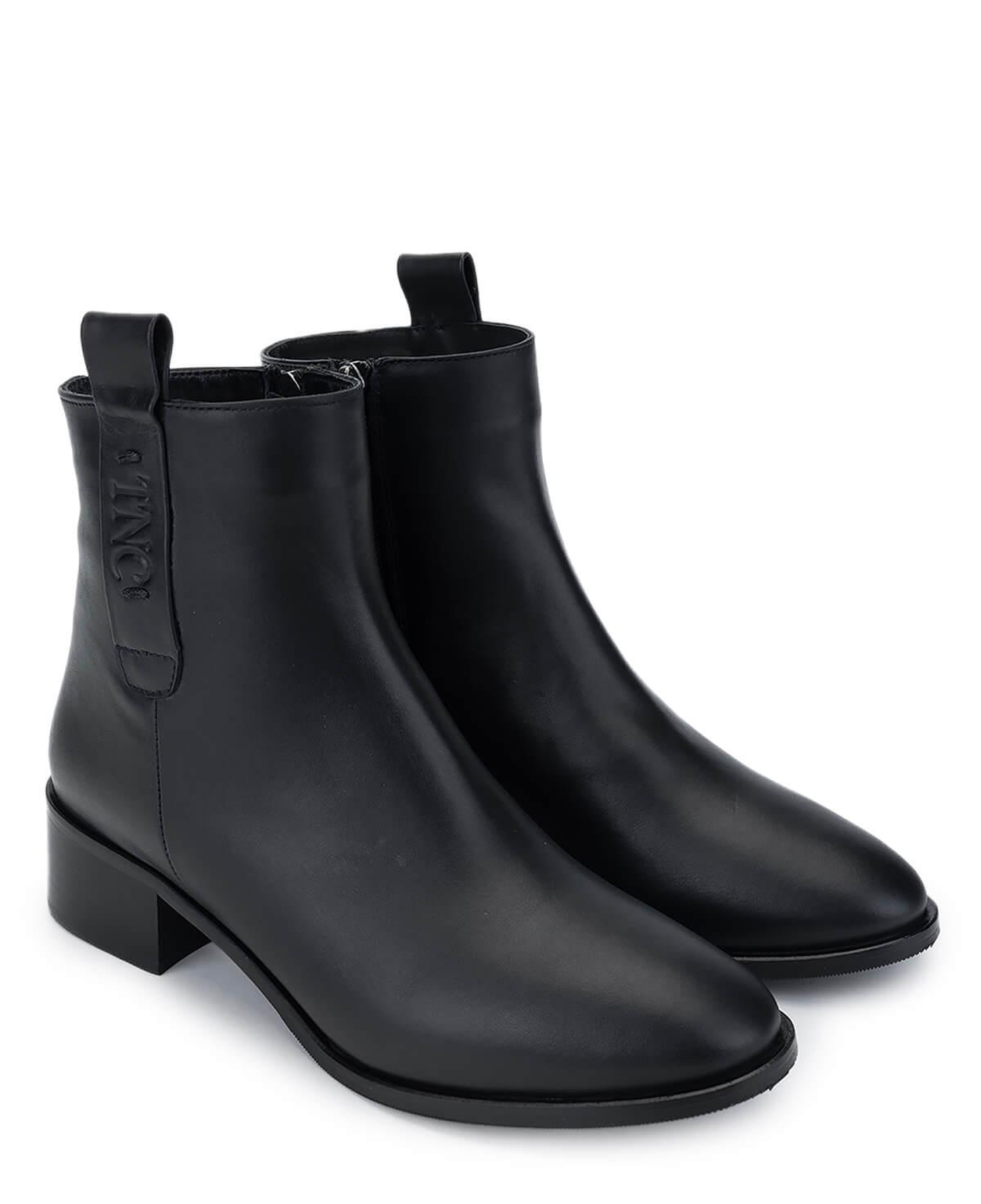 Tamer Tanca Kadın Hakiki Deri Siyah Deri Topuklu Bot