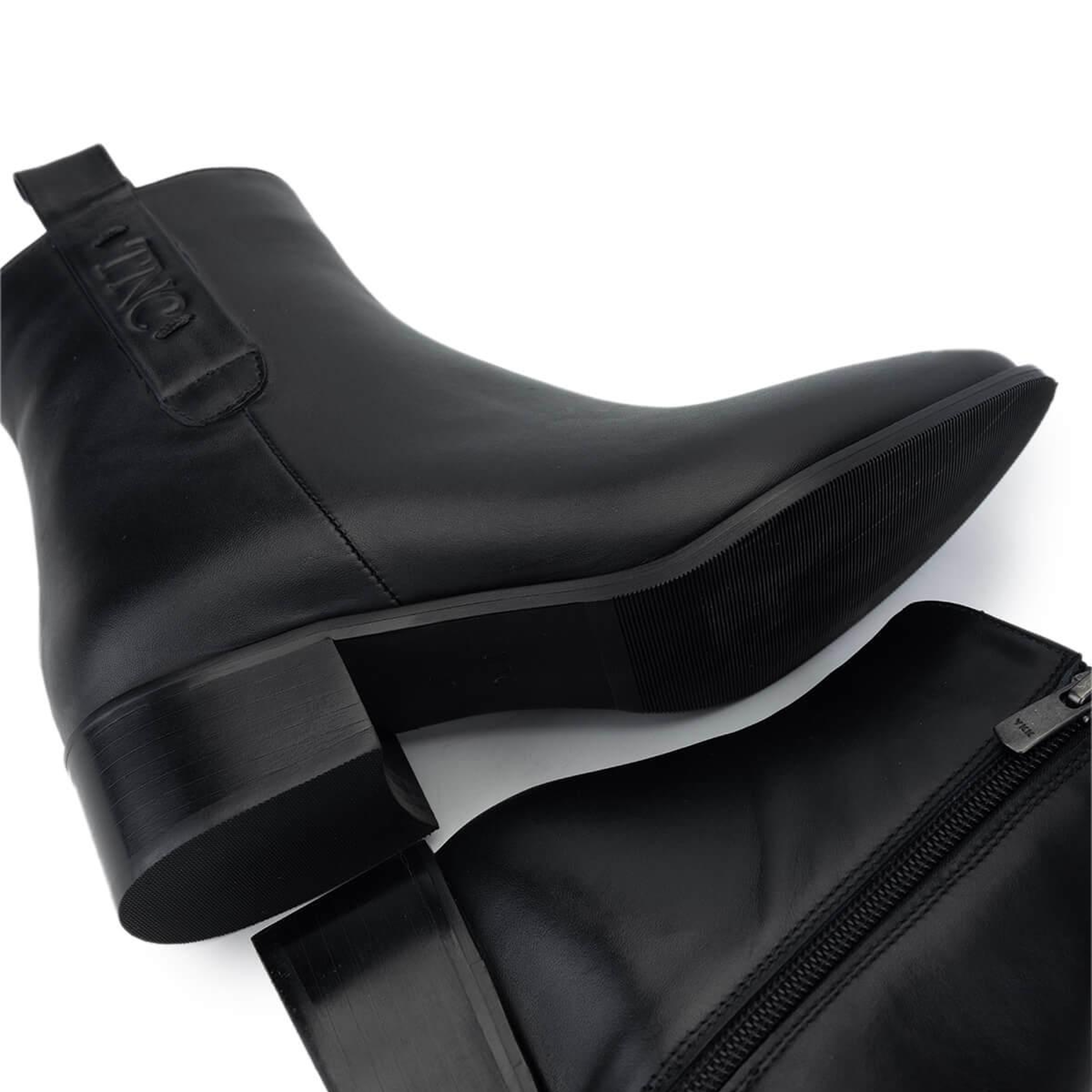 Tamer Tanca Kadın Hakiki Deri Siyah Deri Topuklu Bot