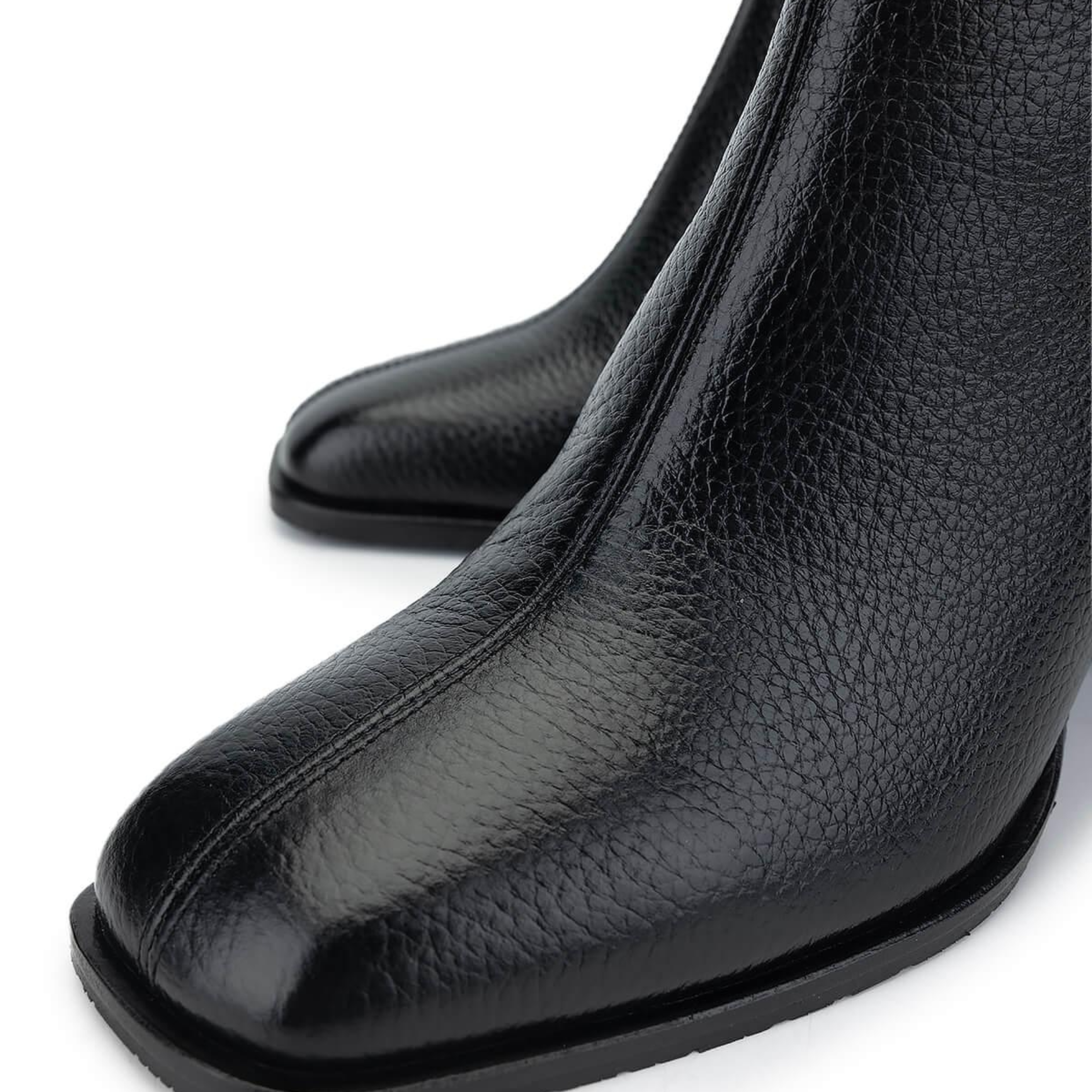 Tamer Tanca Kadın Hakiki Deri Siyah Floter Topuklu Bot