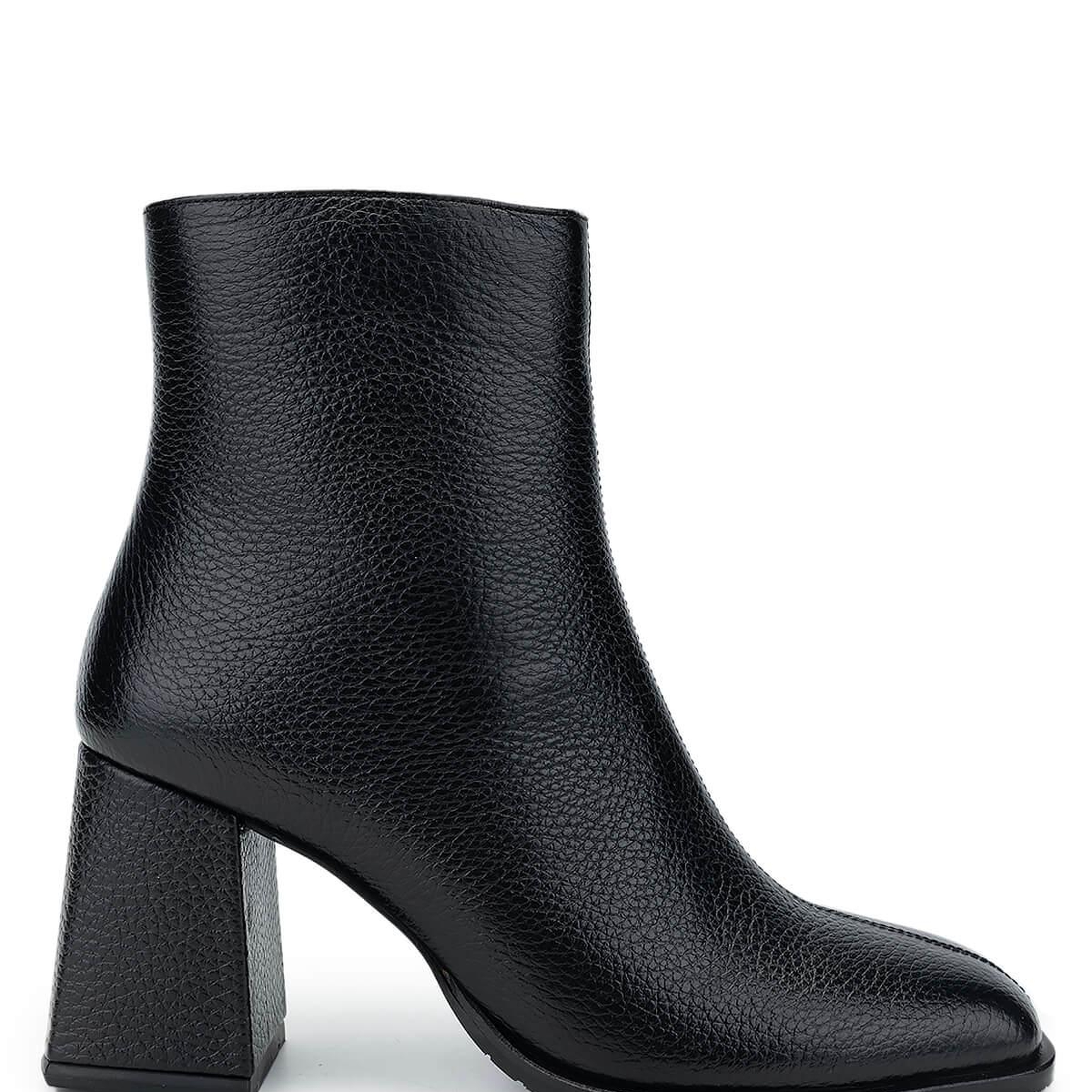 Tamer Tanca Kadın Hakiki Deri Siyah Floter Topuklu Bot