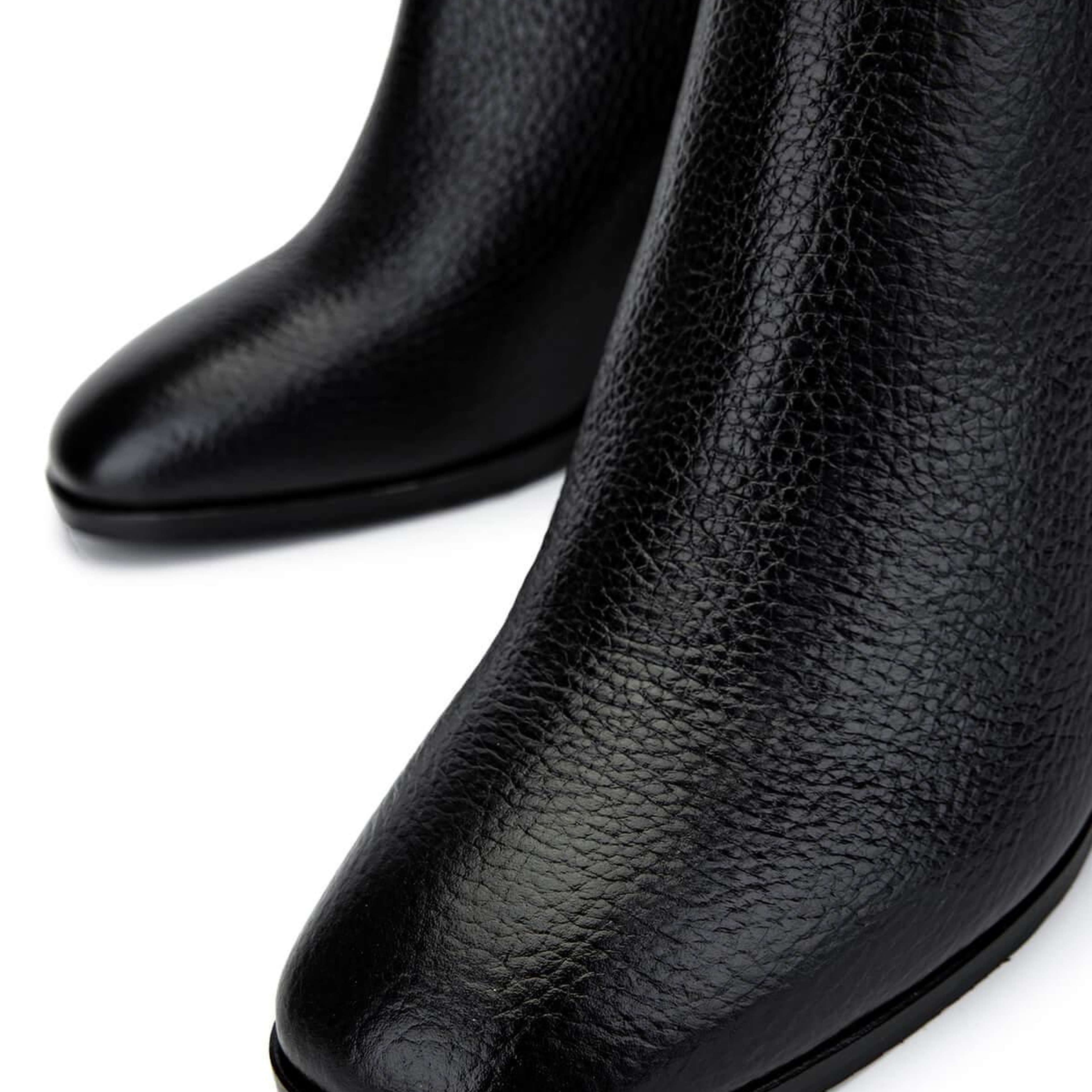 Tamer Tanca Kadın Hakiki Deri Siyah Floter Topuklu Bot