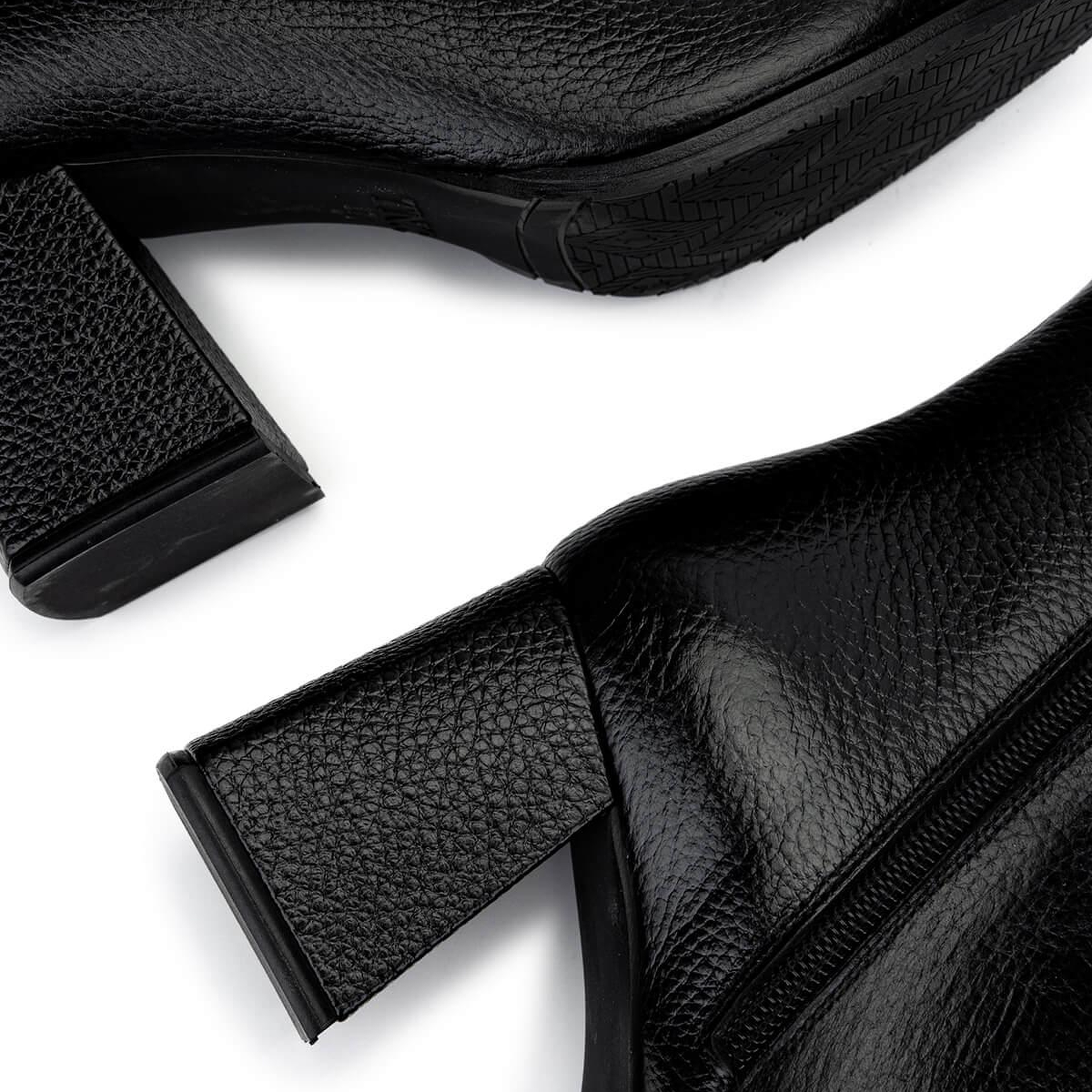 Tamer Tanca Kadın Hakiki Deri Siyah Floter Topuklu Bot